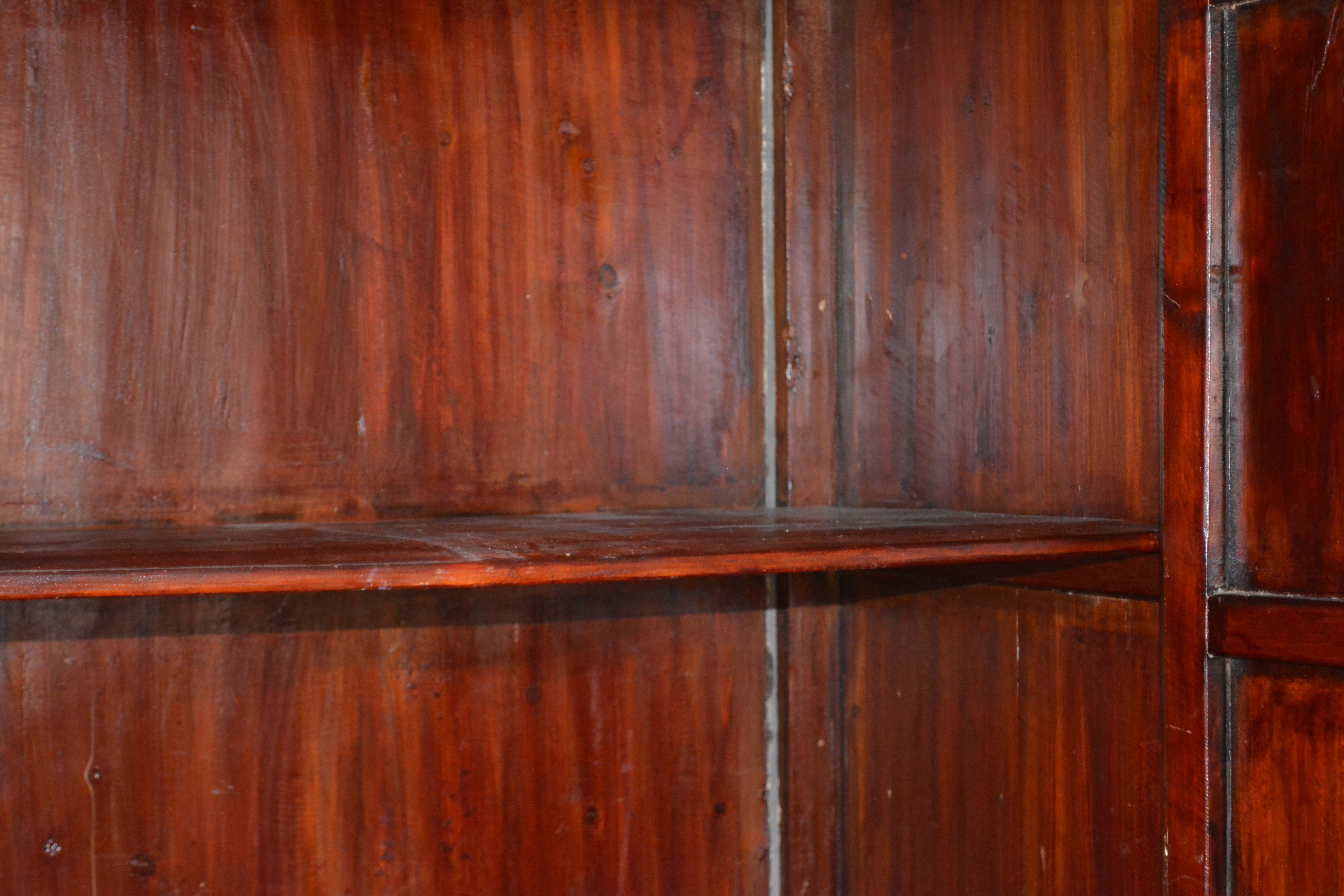 Antique Handmade Chinese Square-Cornered Elmwood Cabinet