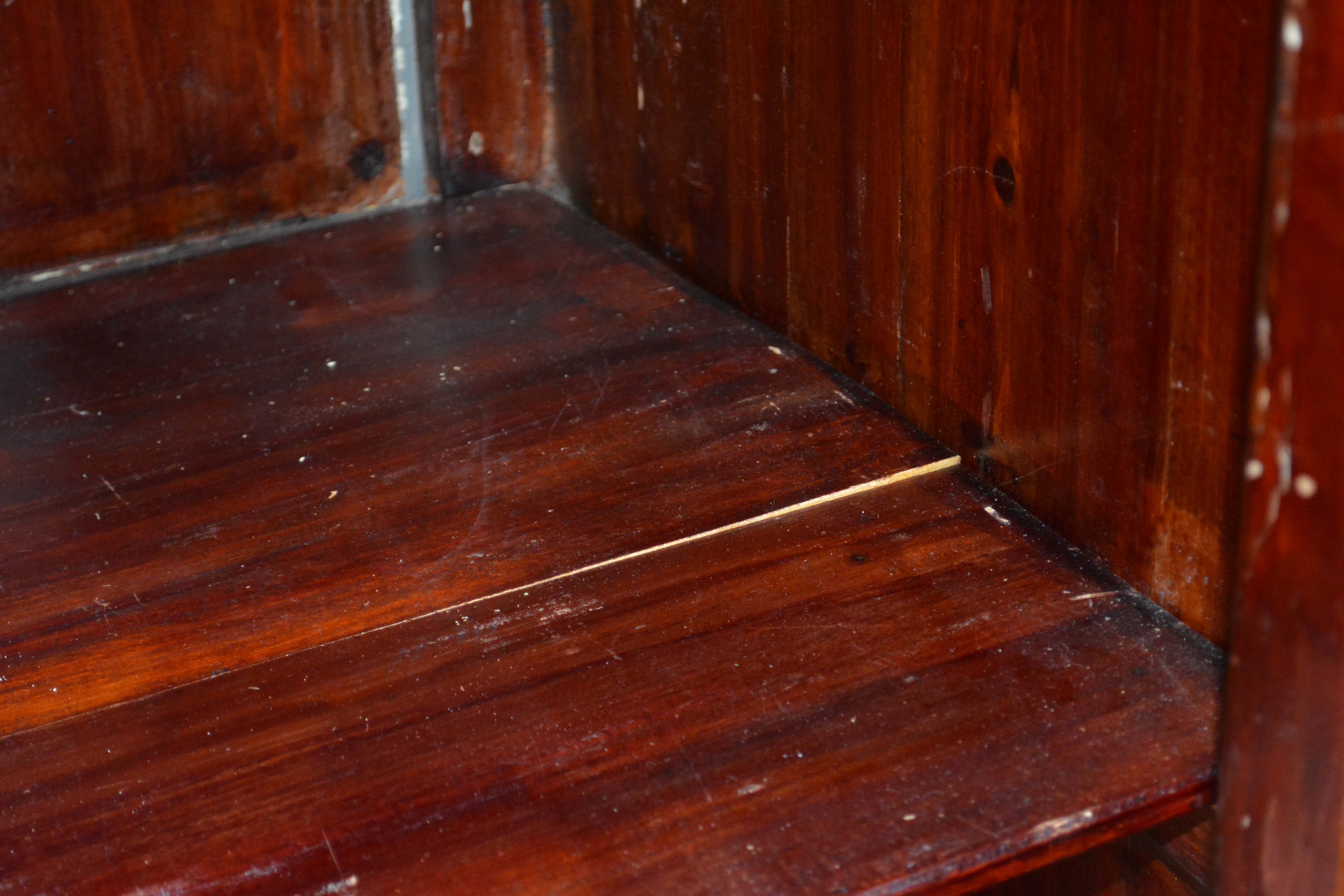 Antique Handmade Chinese Square-Cornered Elmwood Cabinet