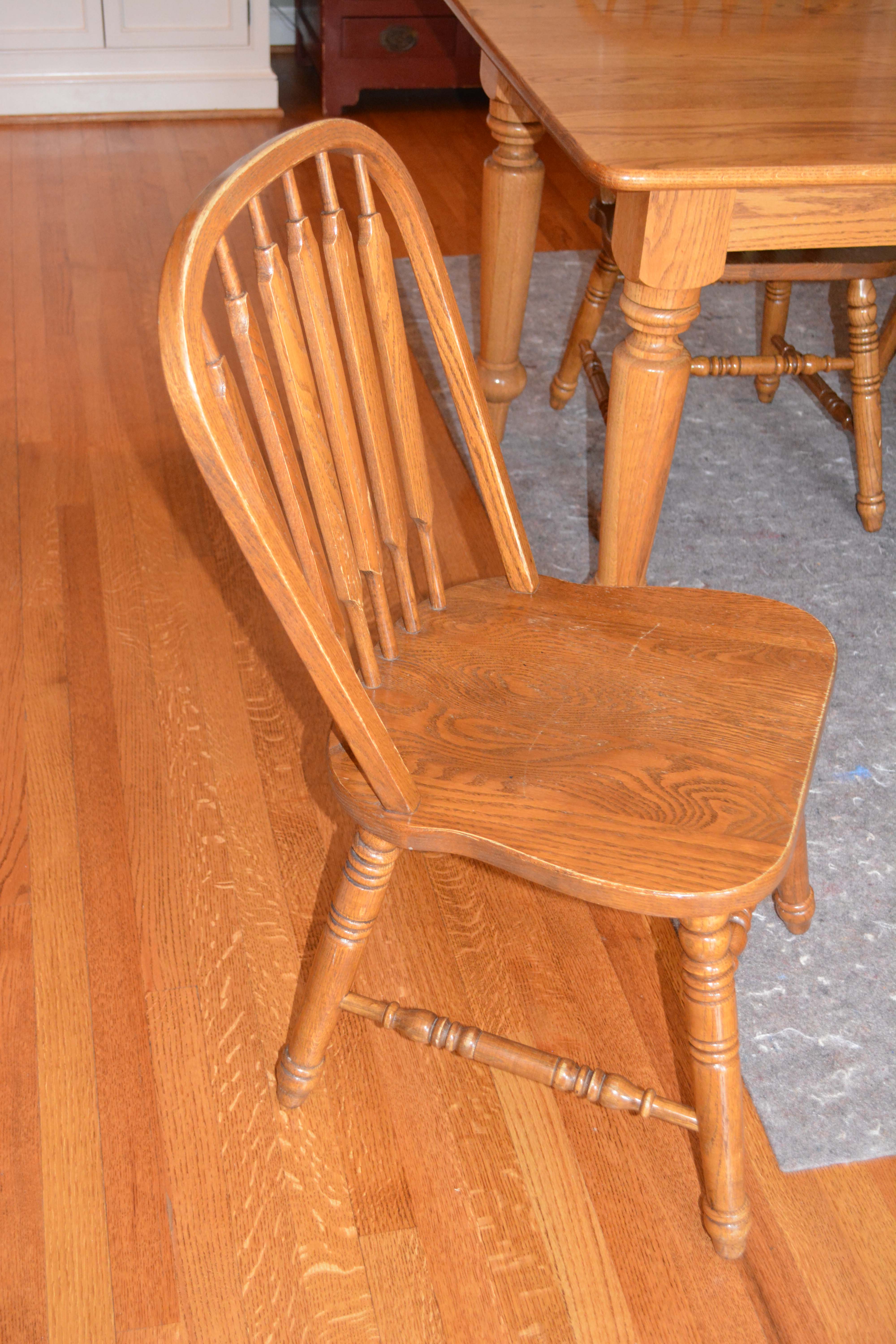 Vintage Oak Dining Table with Richardson Brothers Chairs