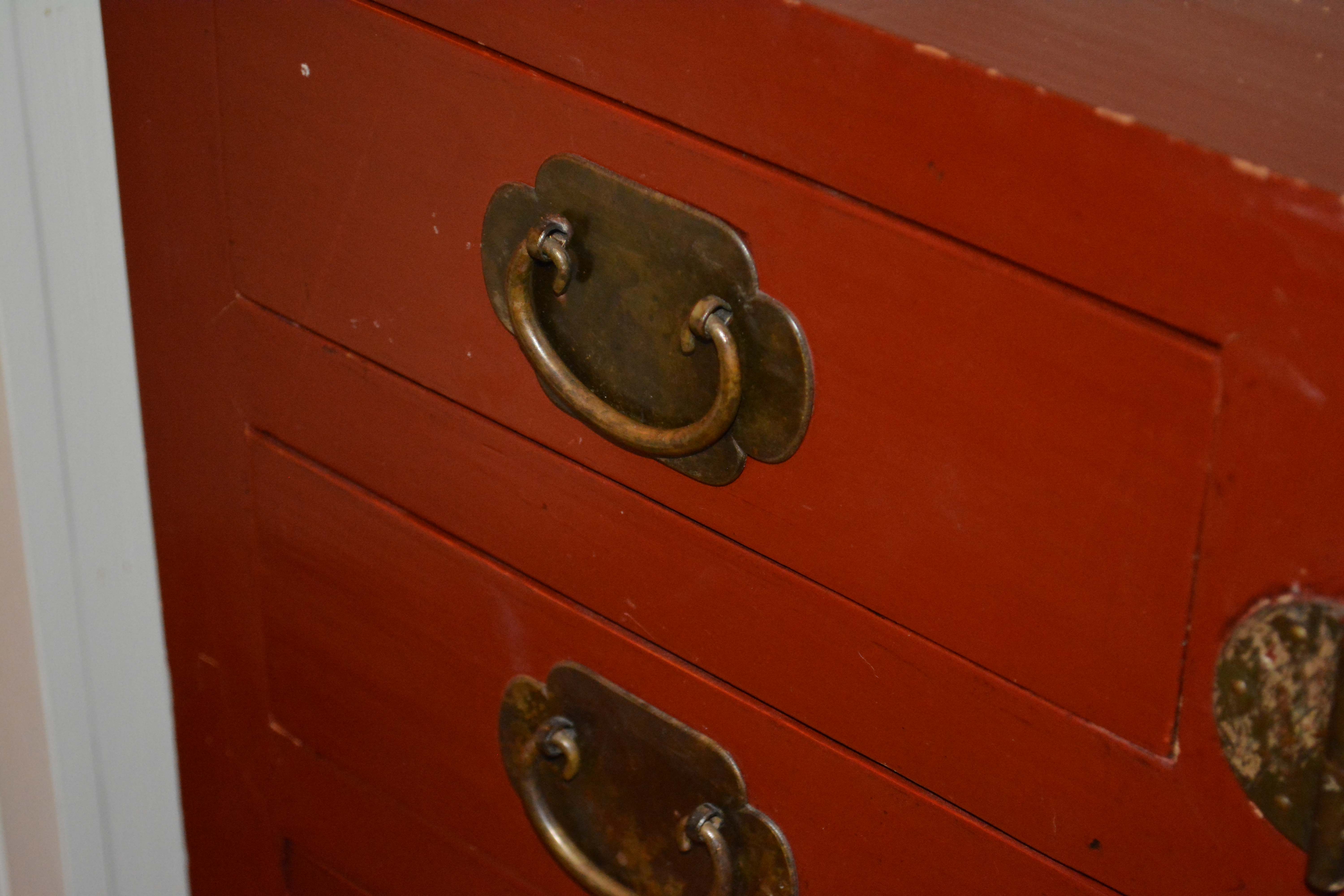 Chinese Inspired Red Painted Buffet