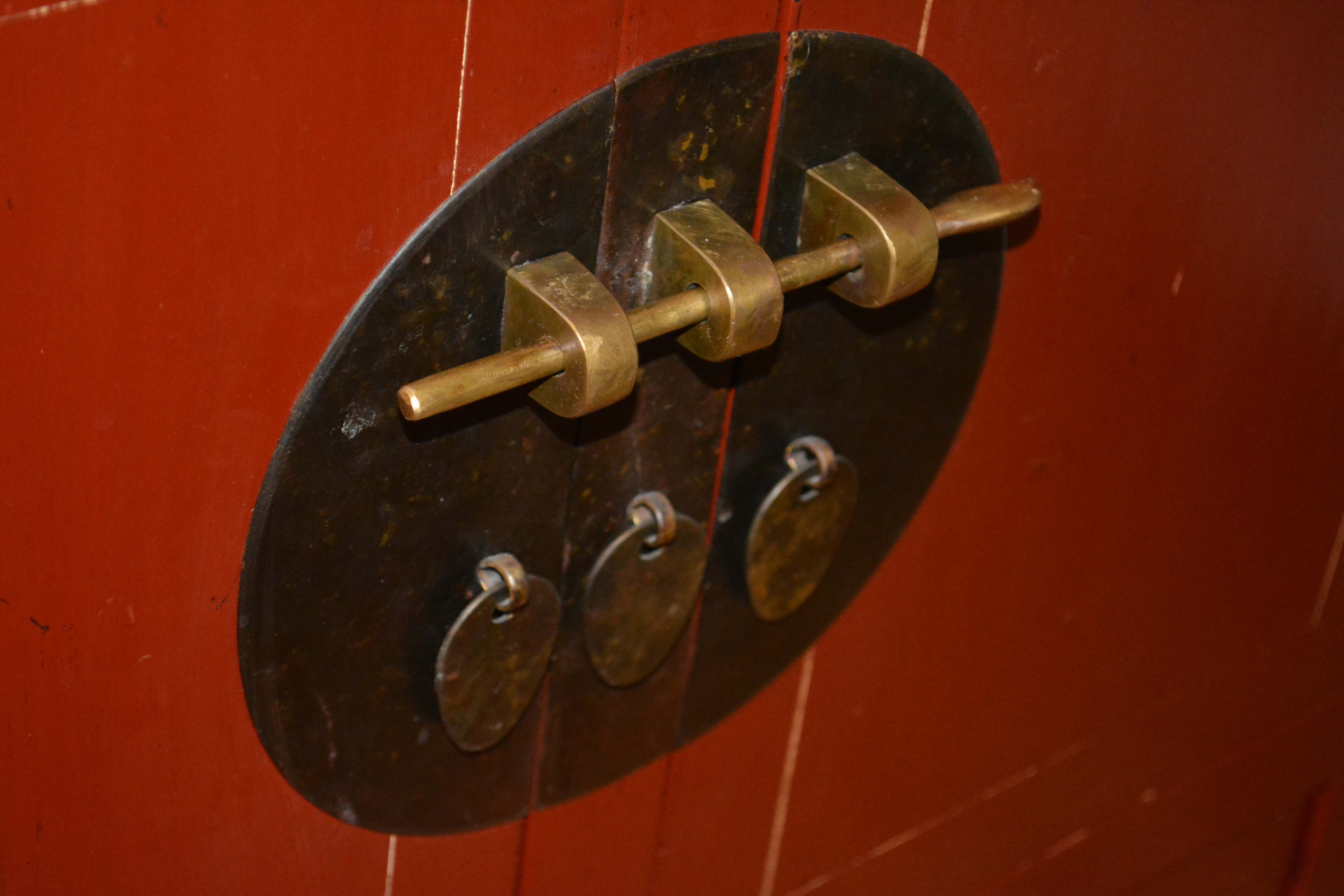 Chinese Inspired Red Painted Buffet
