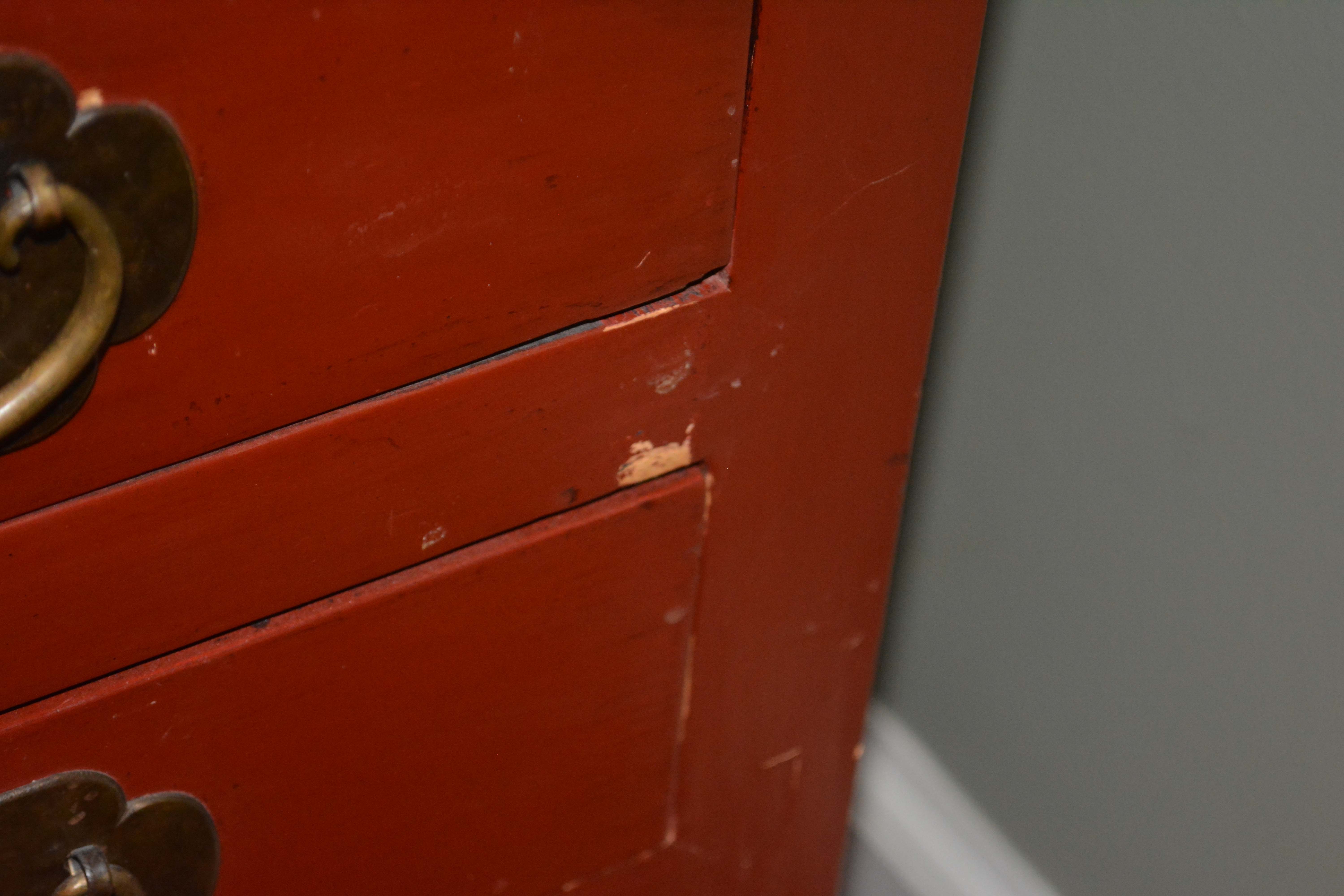 Chinese Inspired Red Painted Buffet