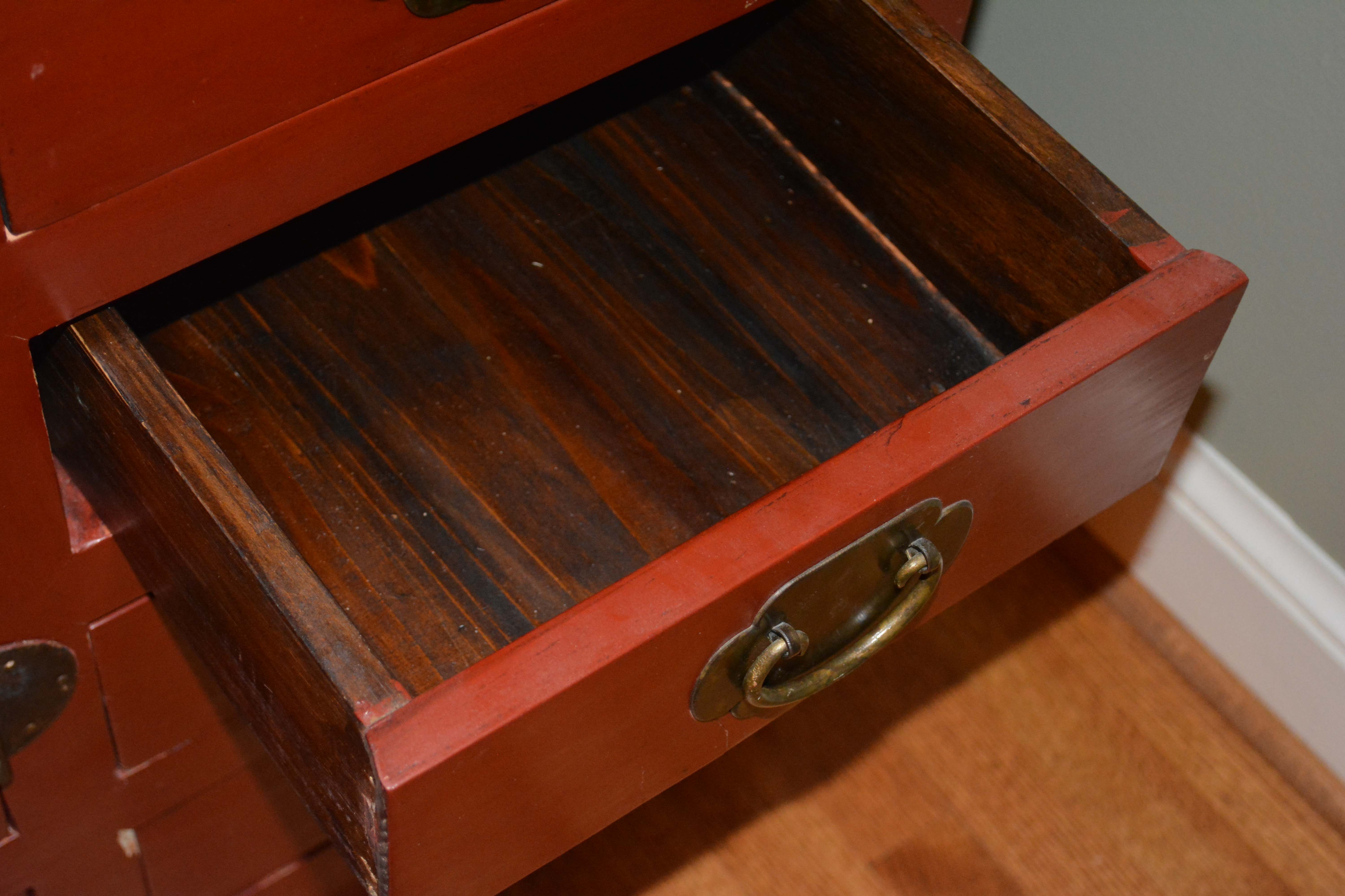 Chinese Inspired Red Painted Buffet