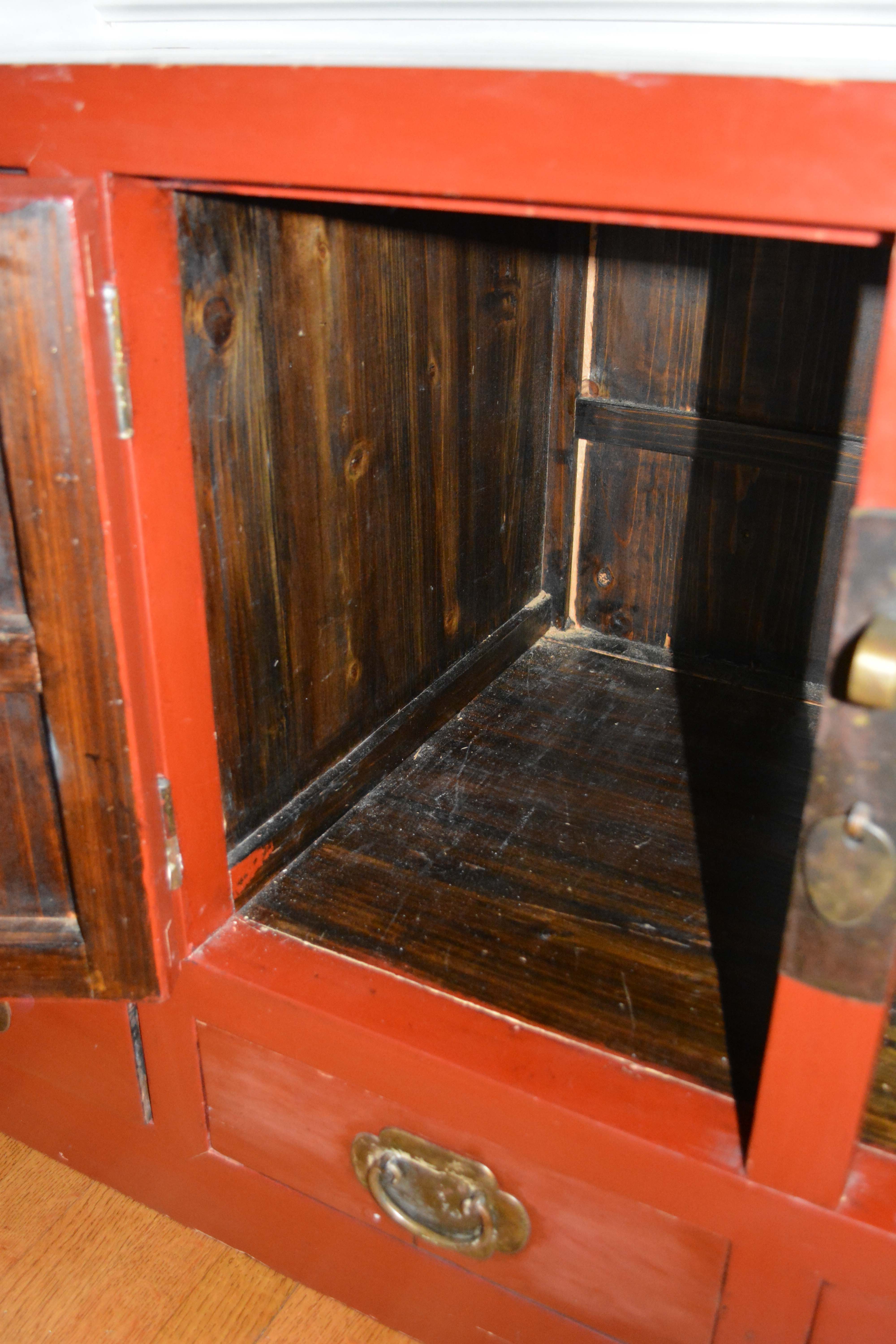 Chinese Inspired Red Painted Buffet