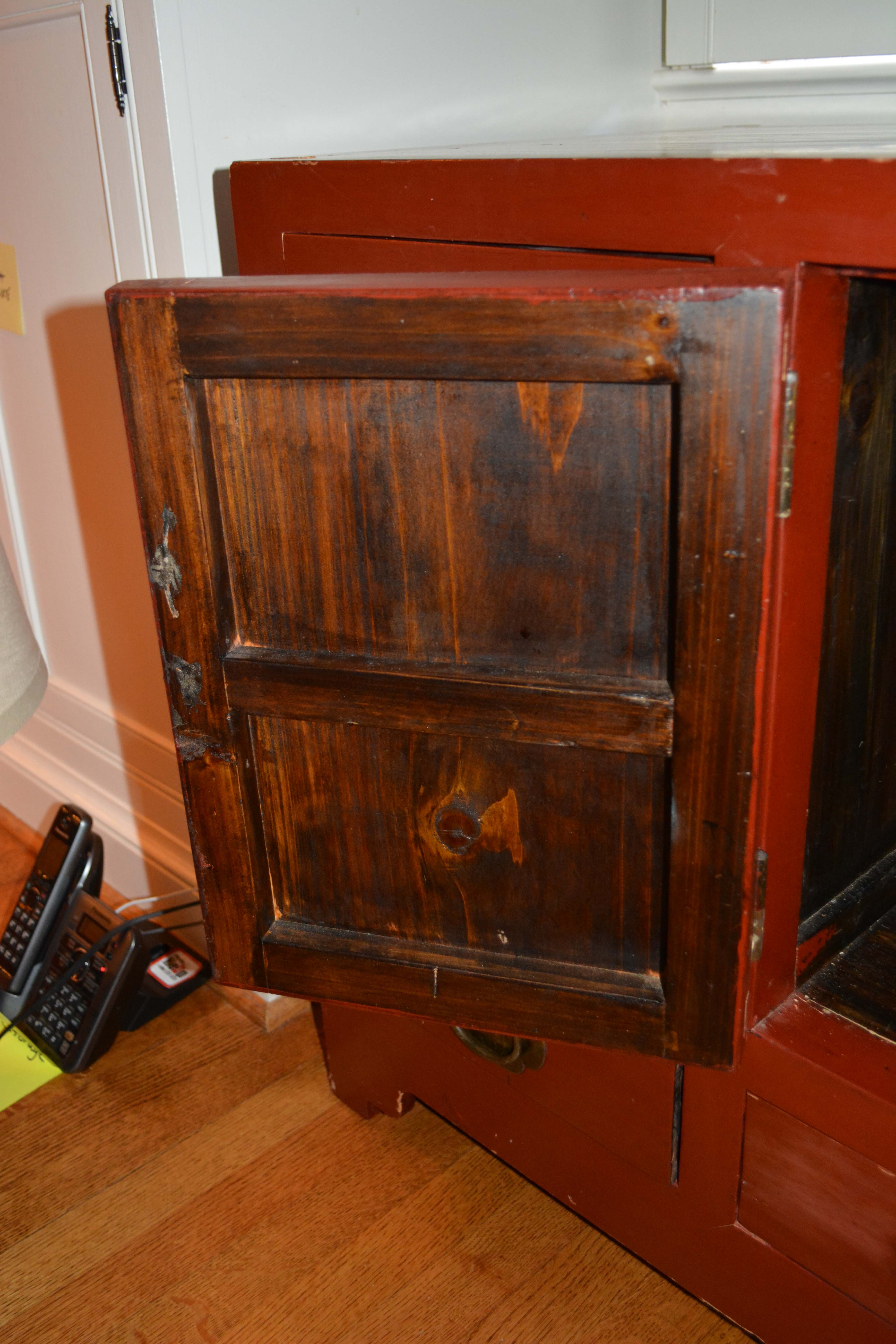Chinese Inspired Red Painted Buffet