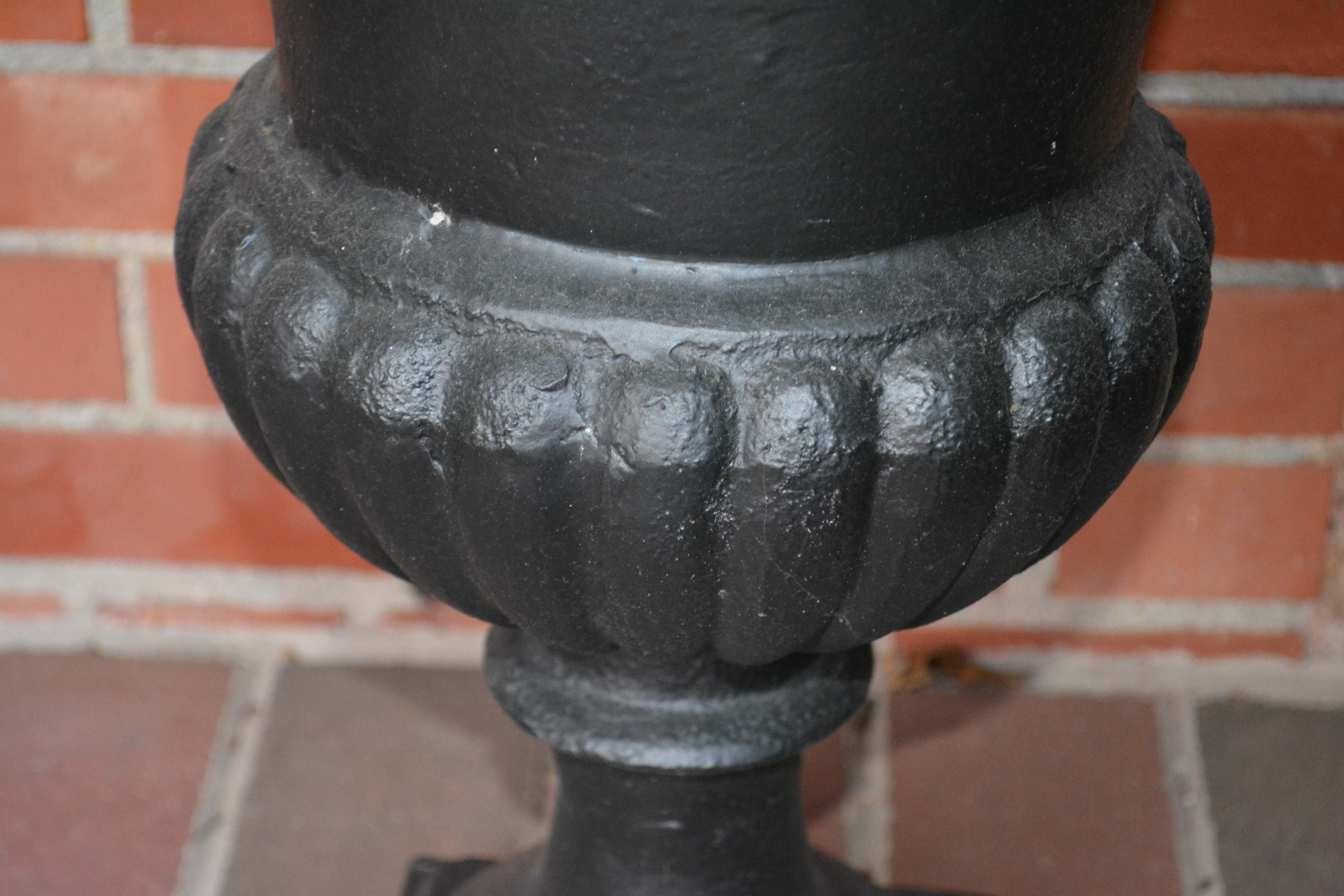 Cast Iron Urn Planter and Wire Metal Planter
