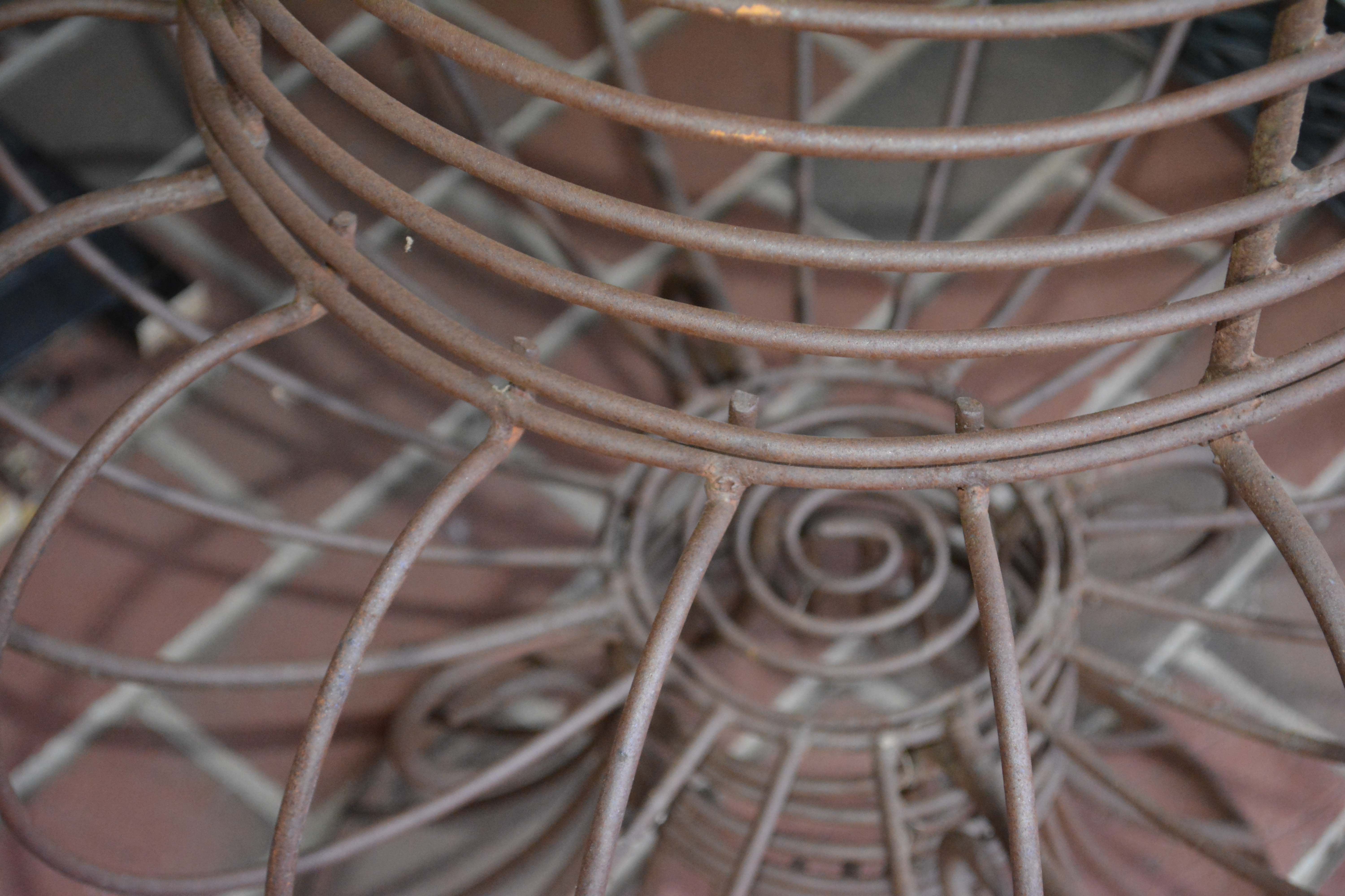 Cast Iron Urn Planter and Wire Metal Planter