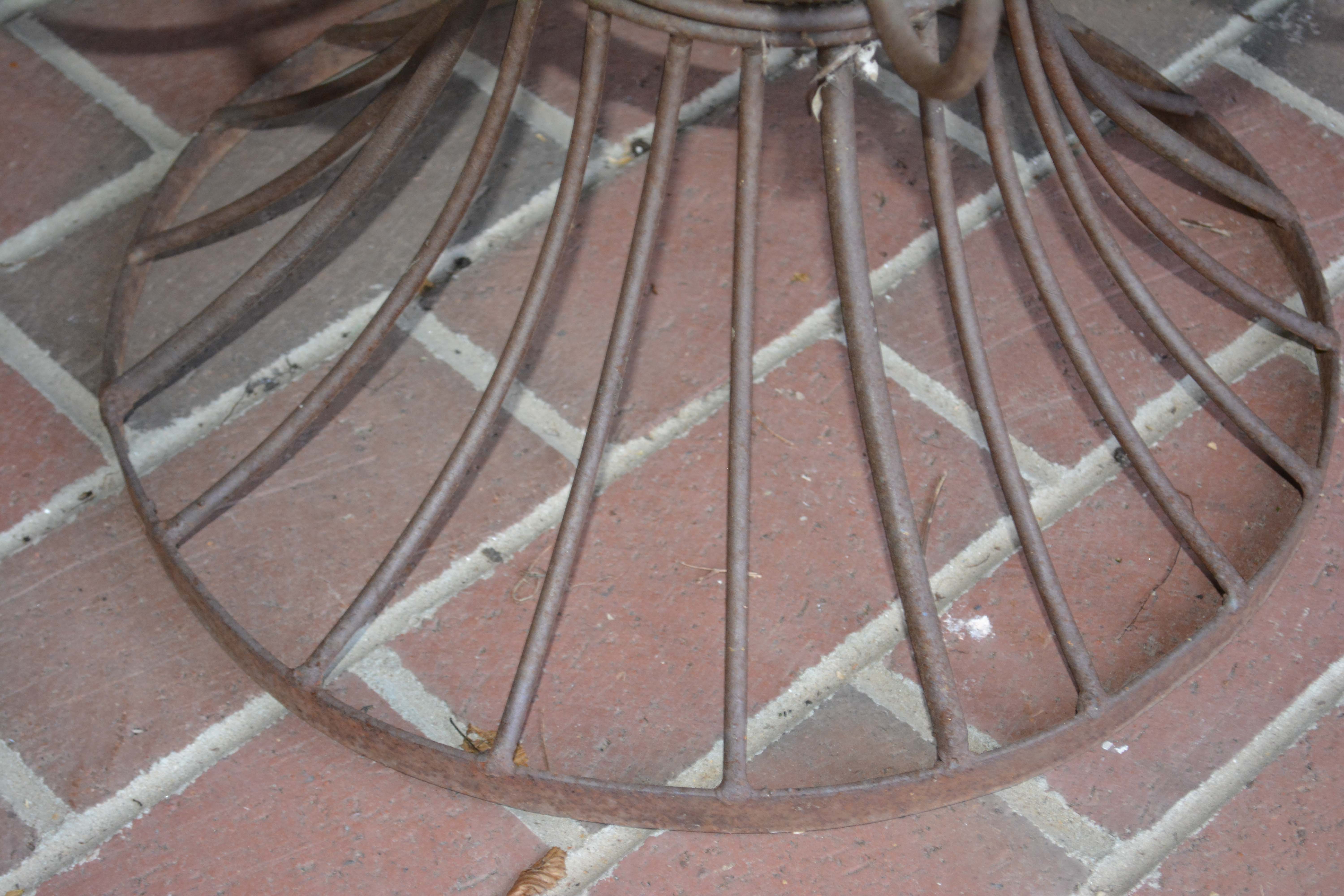 Cast Iron Urn Planter and Wire Metal Planter