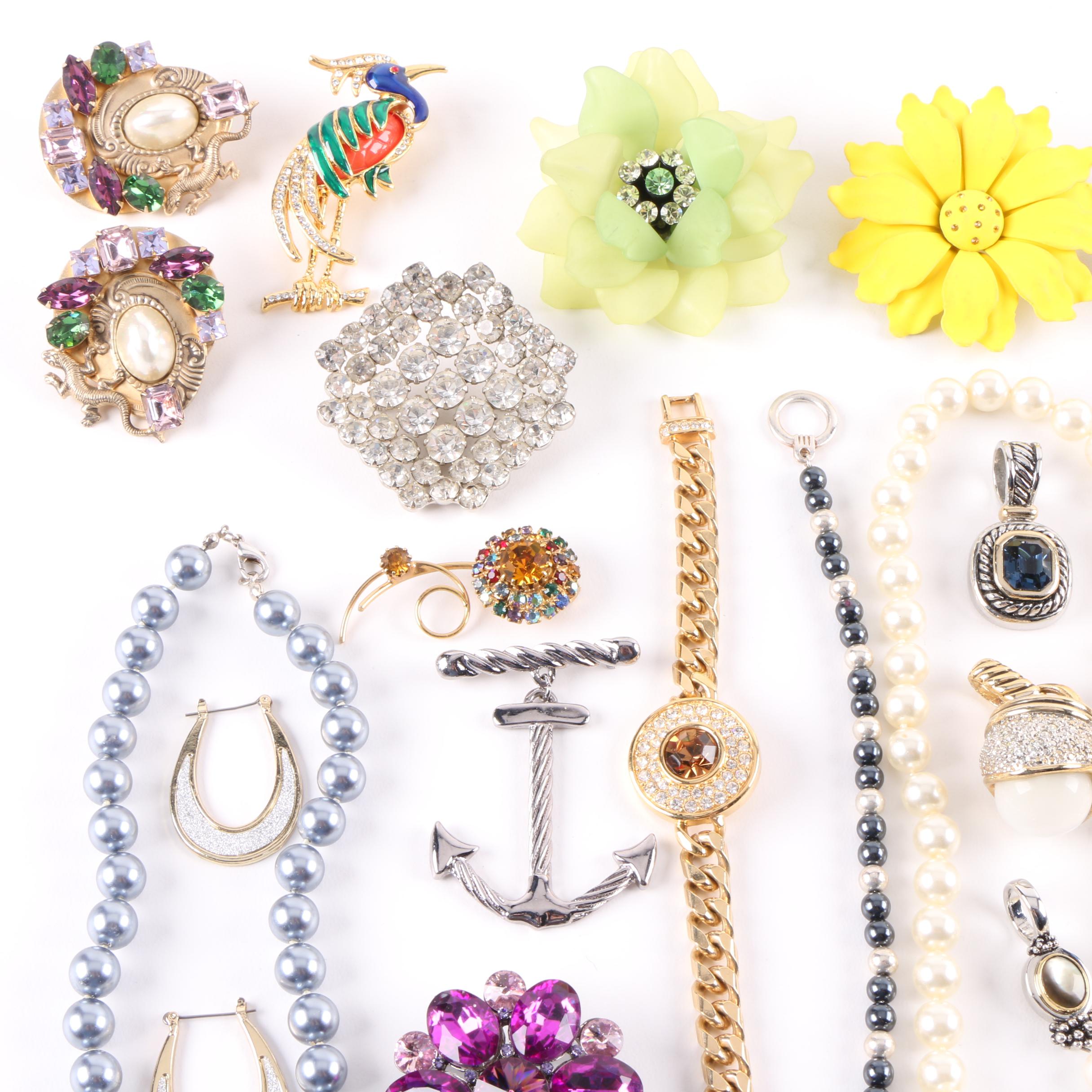 Assortment of Jewelry Including Imitation Pearl, Roger Michael Ltd, and Weiss