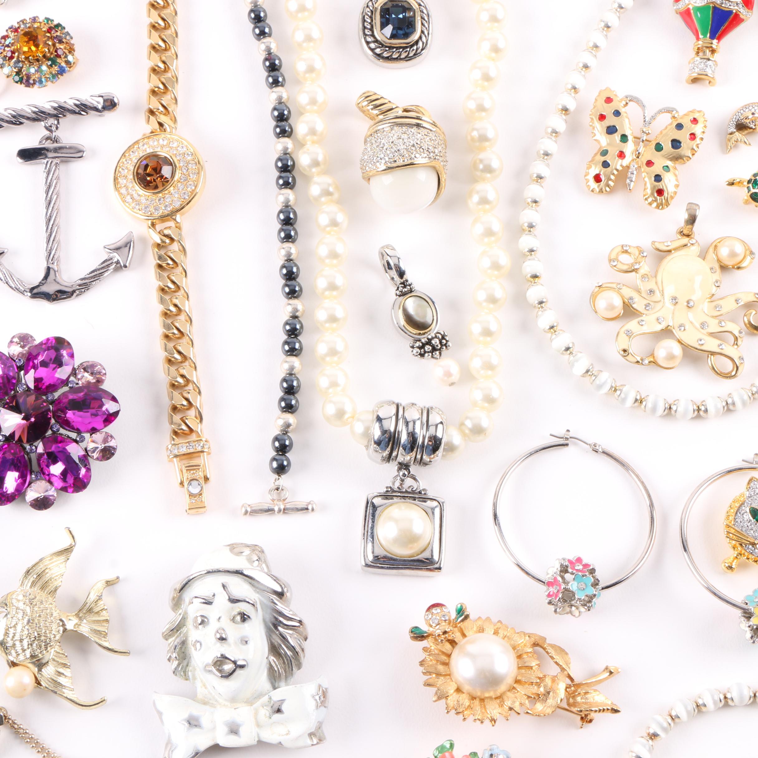 Assortment of Jewelry Including Imitation Pearl, Roger Michael Ltd, and Weiss