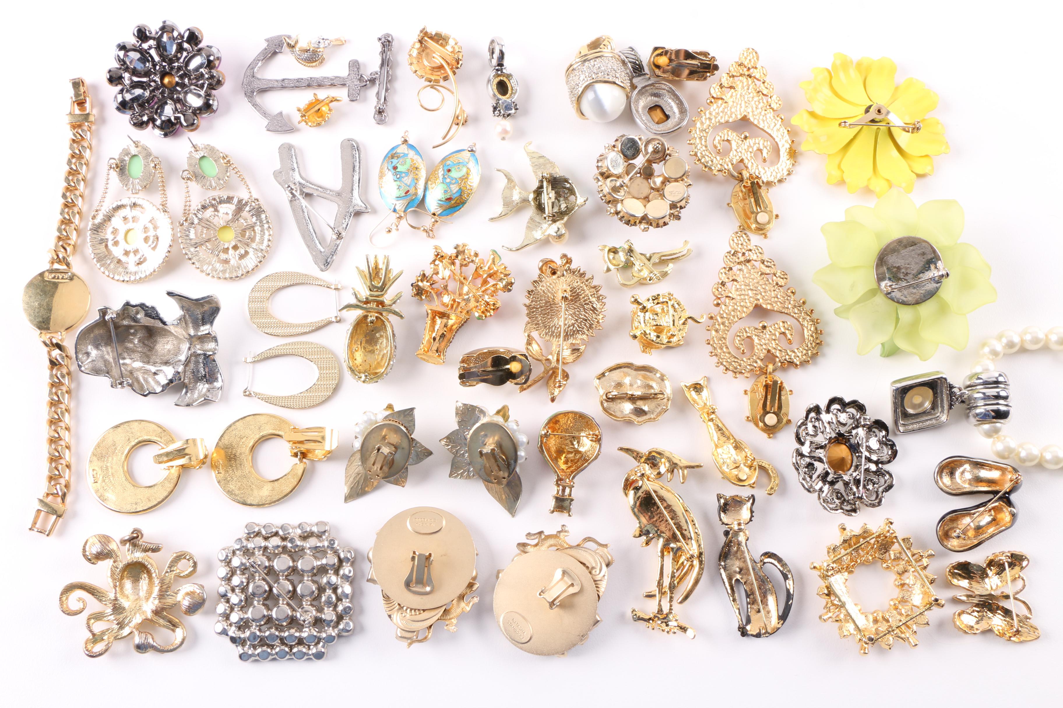 Assortment of Jewelry Including Imitation Pearl, Roger Michael Ltd, and Weiss