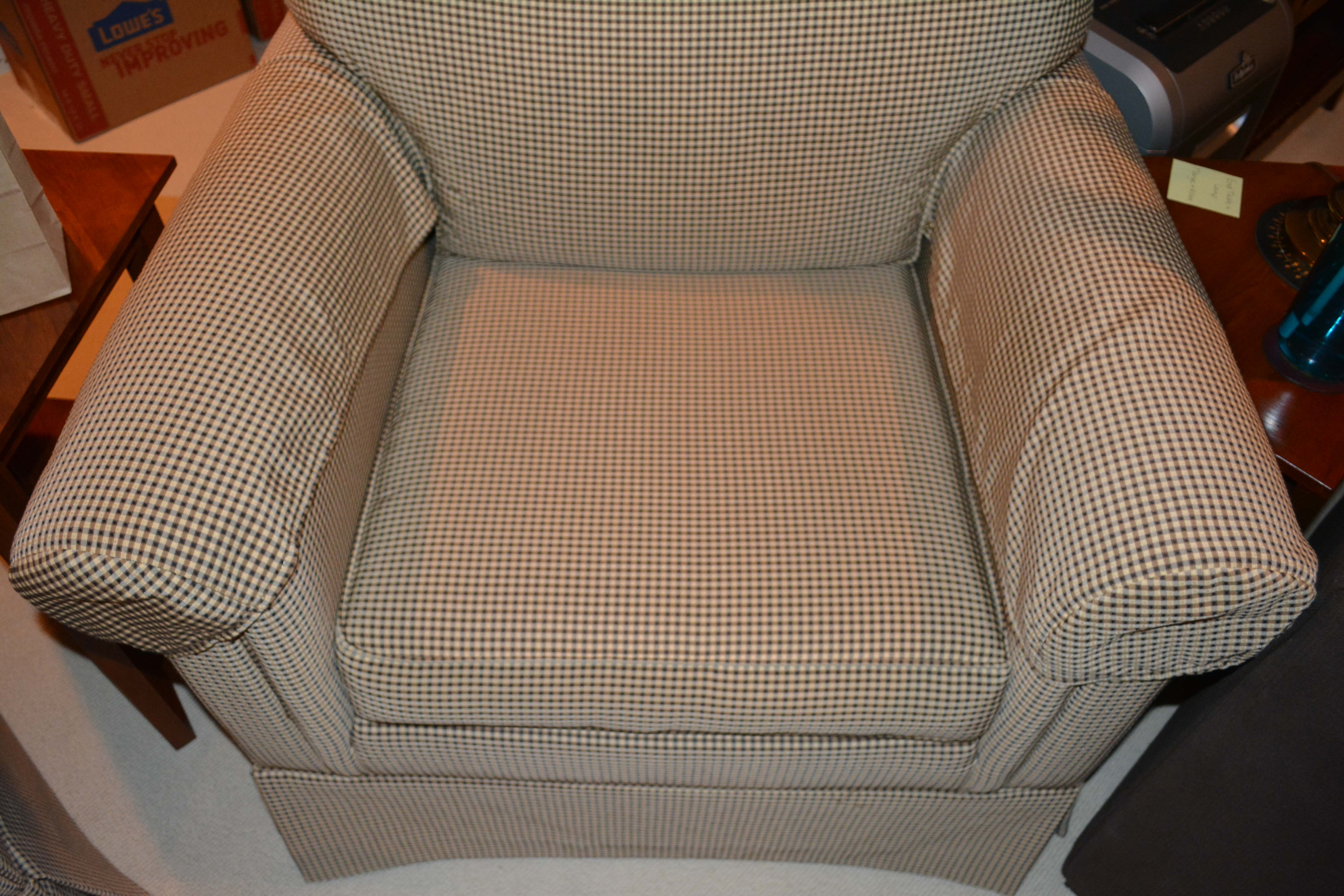 Pair of Ethan Allen Armchairs and Ottoman