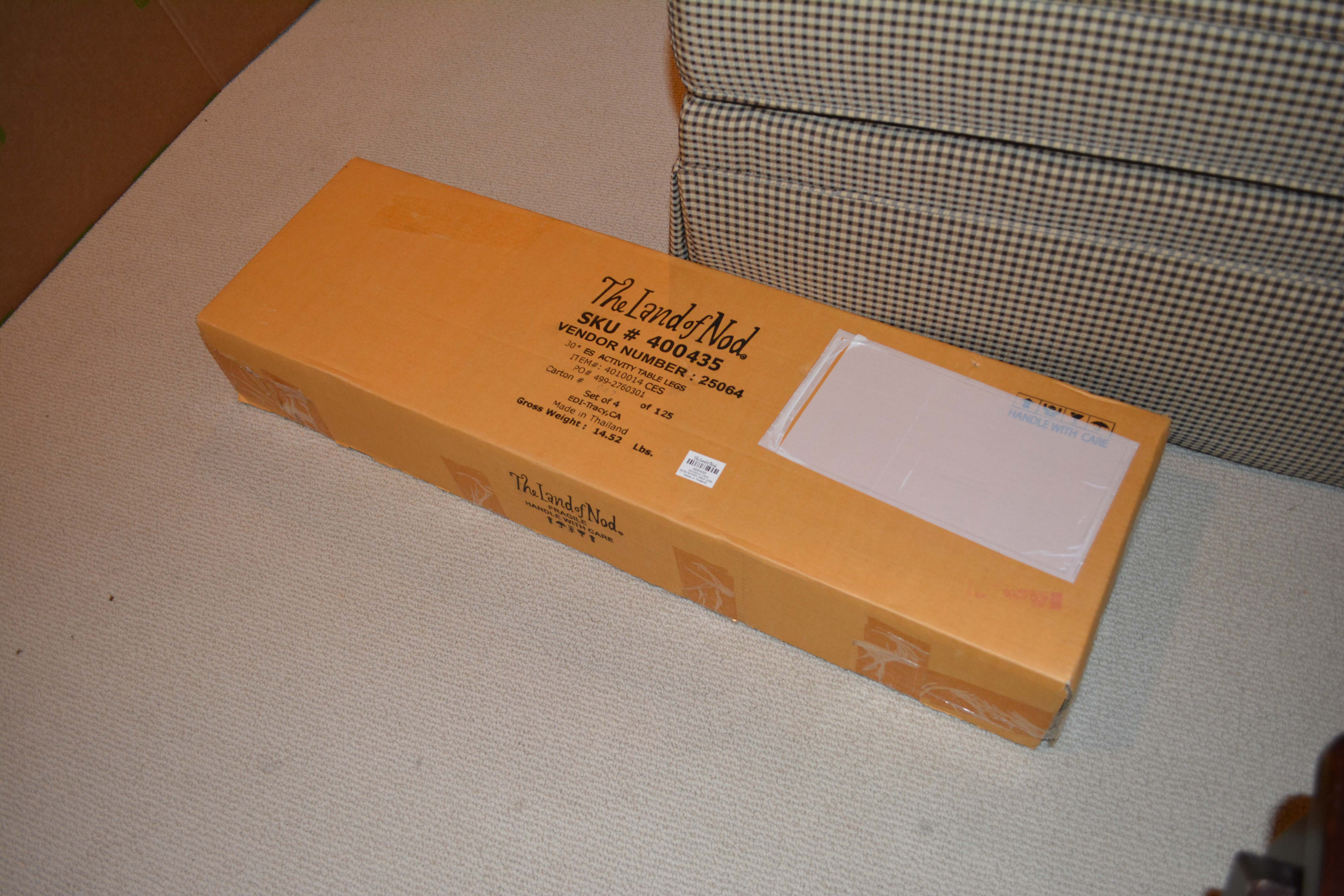 The Land of Nod Activity Table with Storage Bins and Extra Legs