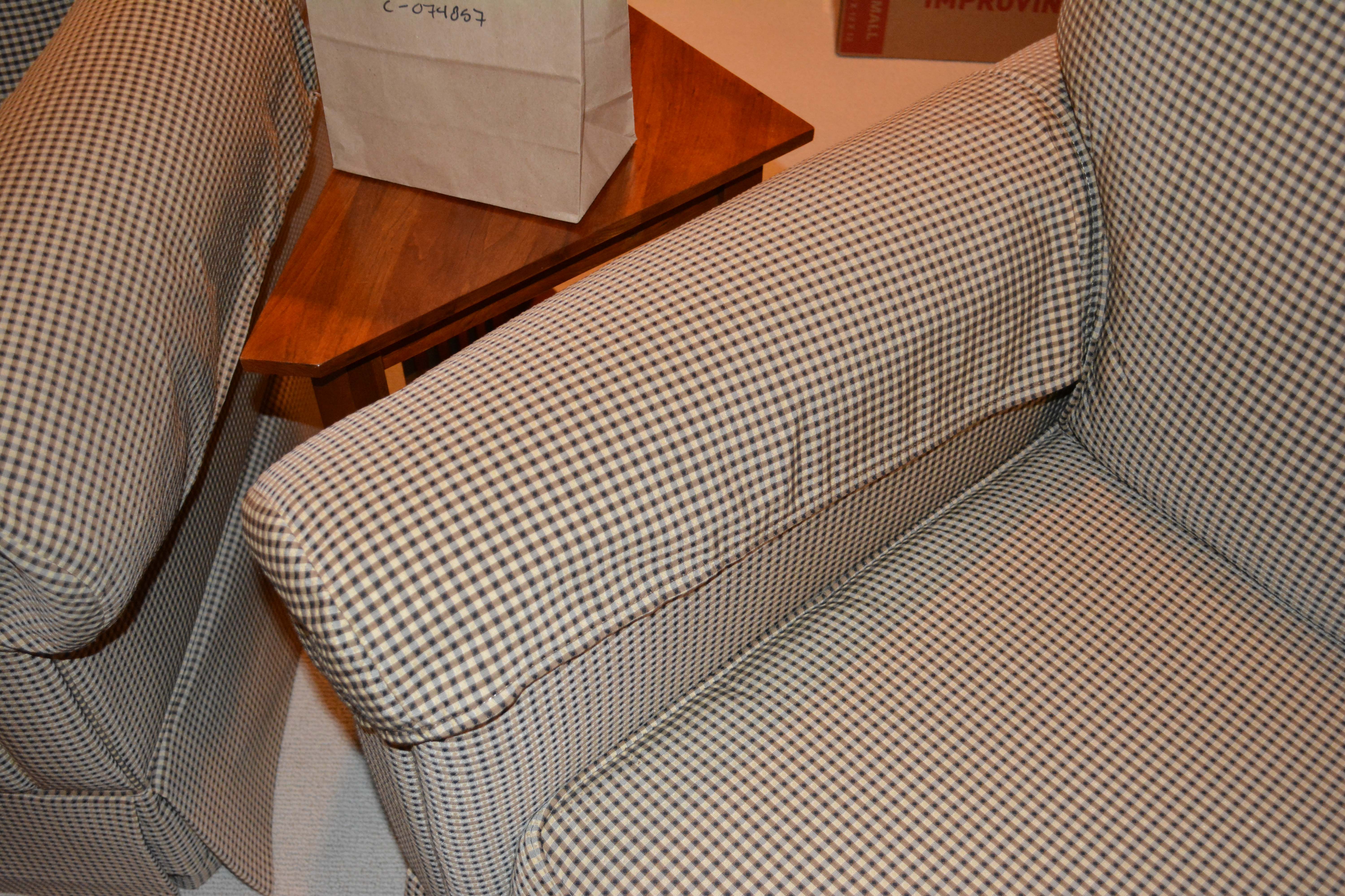 Pair of Ethan Allen Armchairs and Ottoman