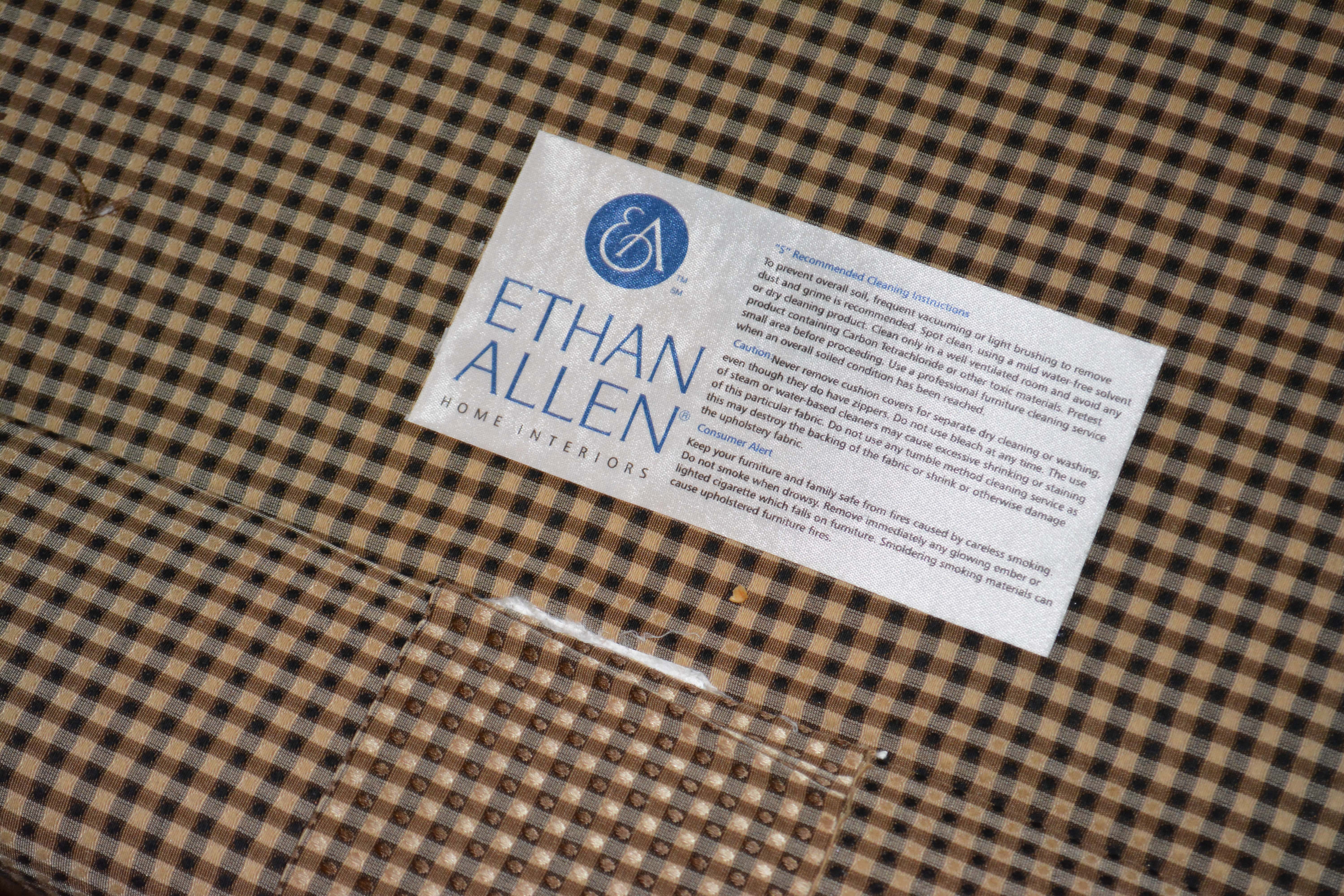 Pair of Ethan Allen Armchairs and Ottoman