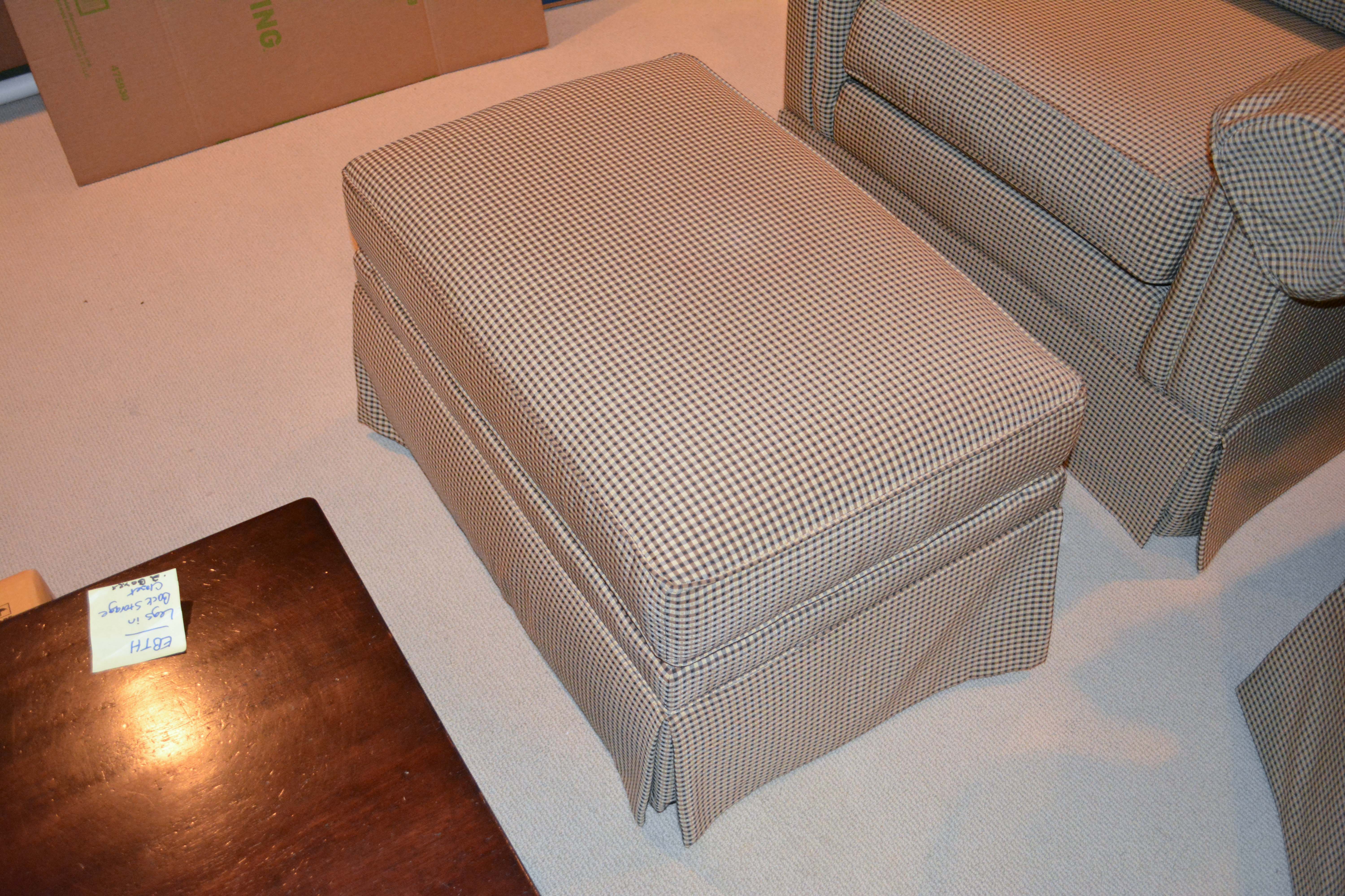 Pair of Ethan Allen Armchairs and Ottoman