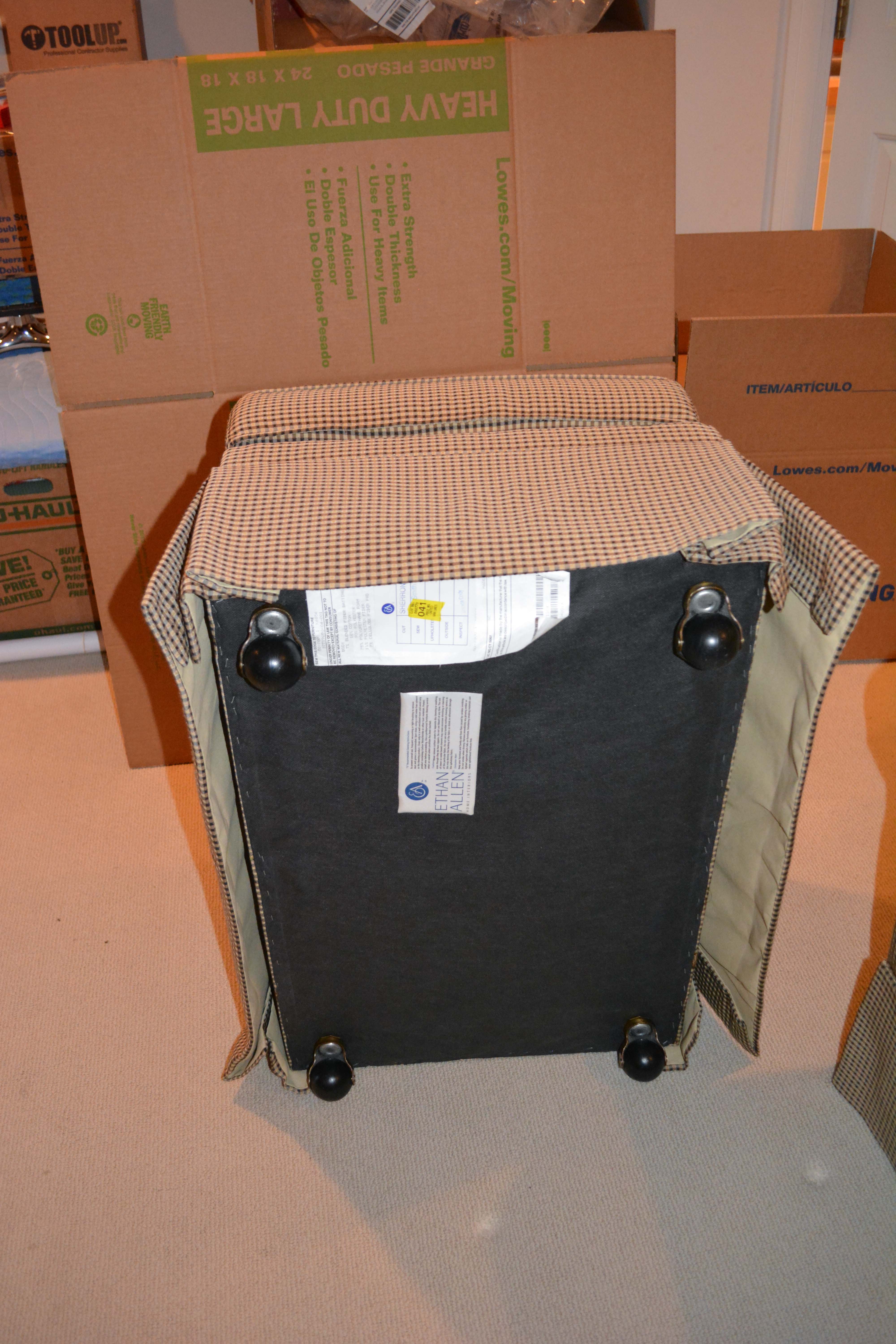 Pair of Ethan Allen Armchairs and Ottoman