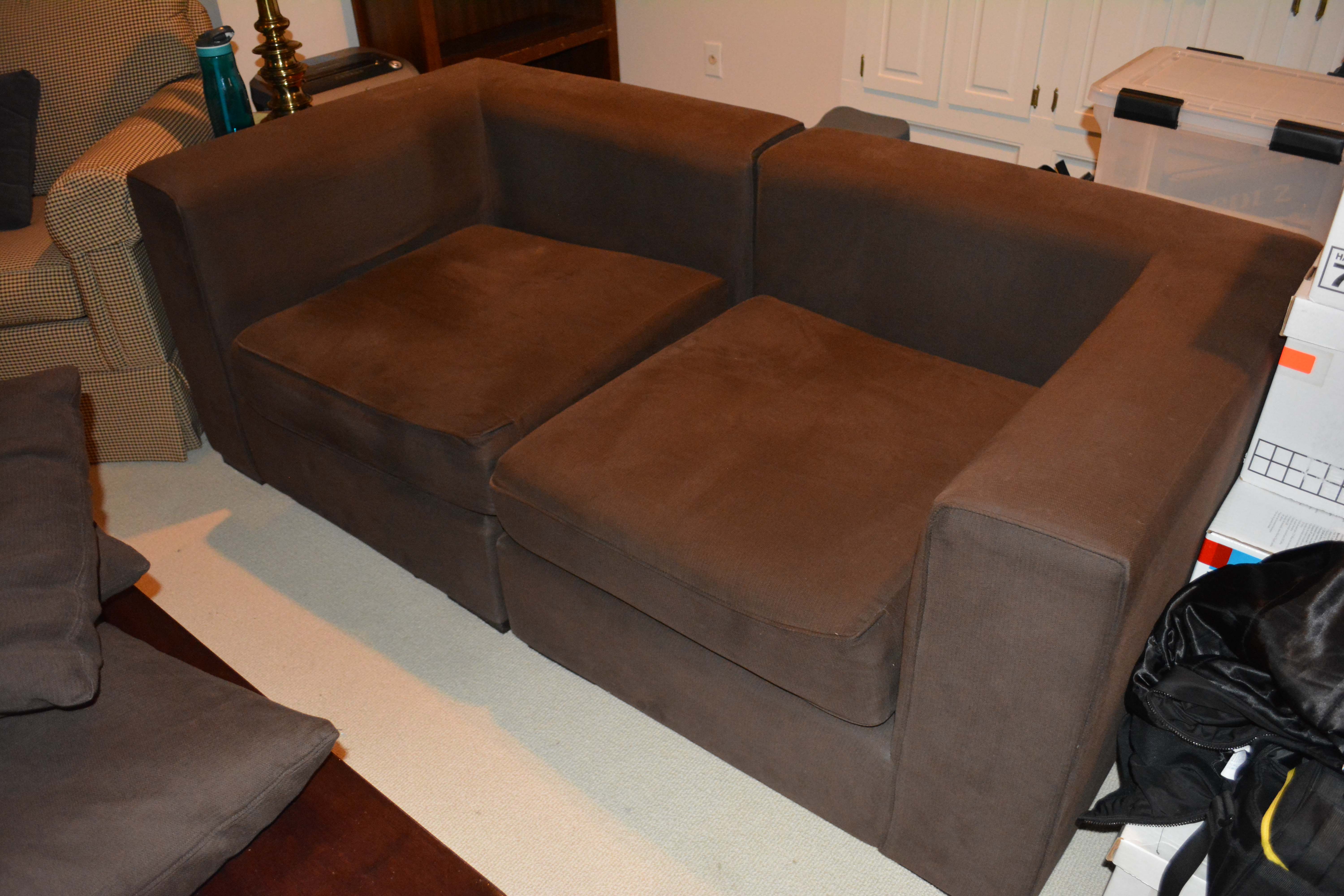 Brown West Elm Modular Sofa
