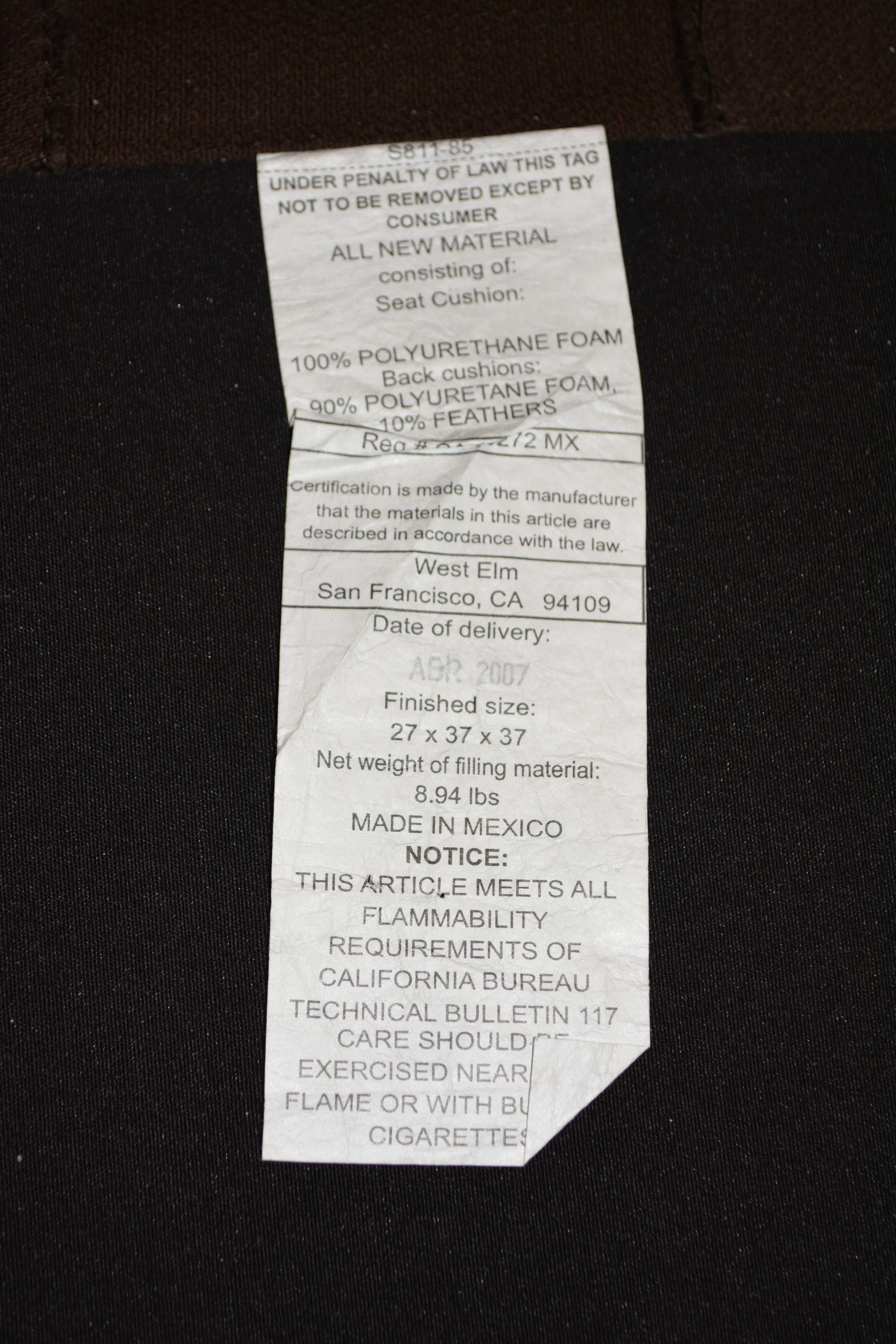 Brown West Elm Modular Sofa