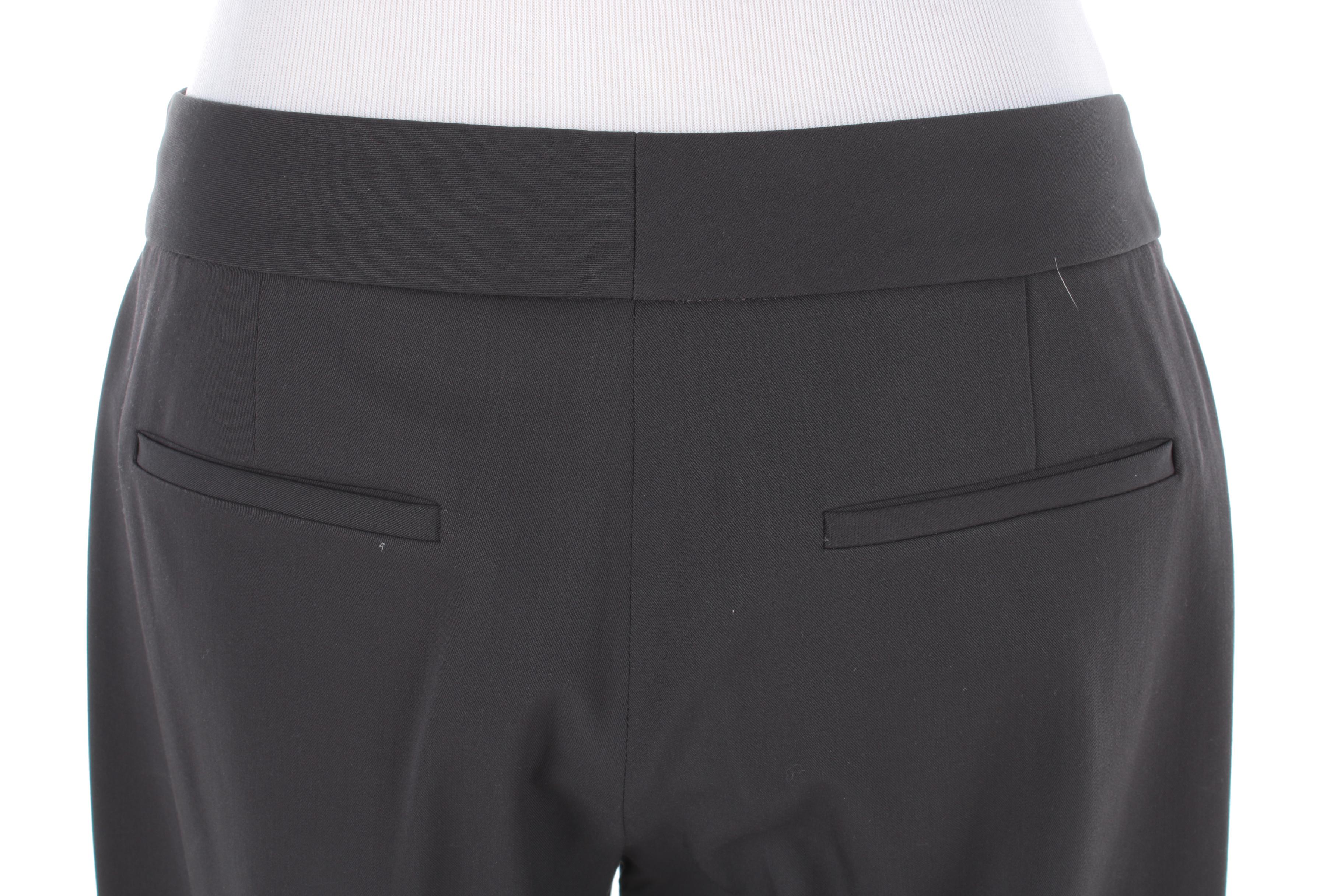 Elie Tahari Black Wool Blend Pantsuit with Peaked Lapels