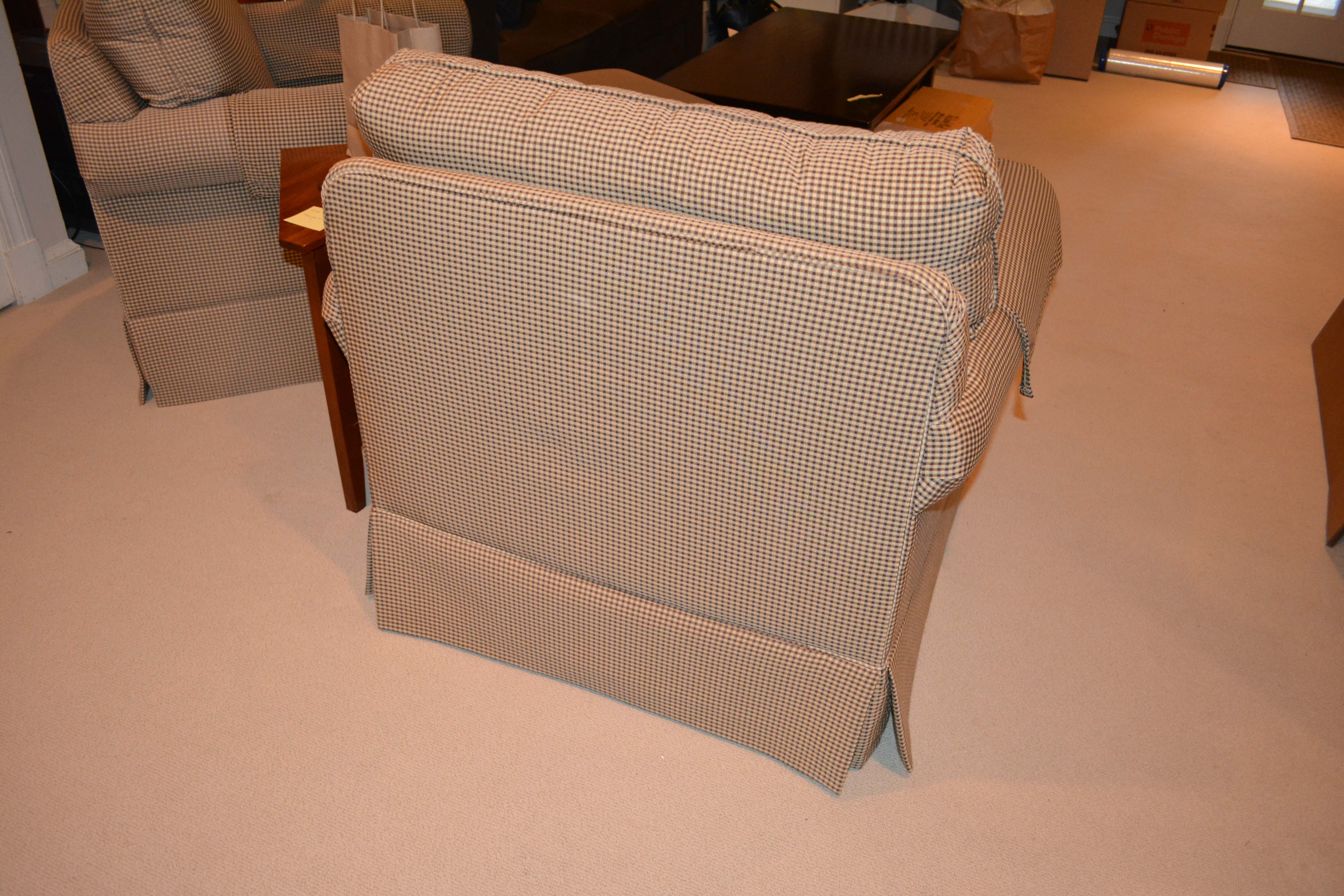 Pair of Ethan Allen Armchairs and Ottoman