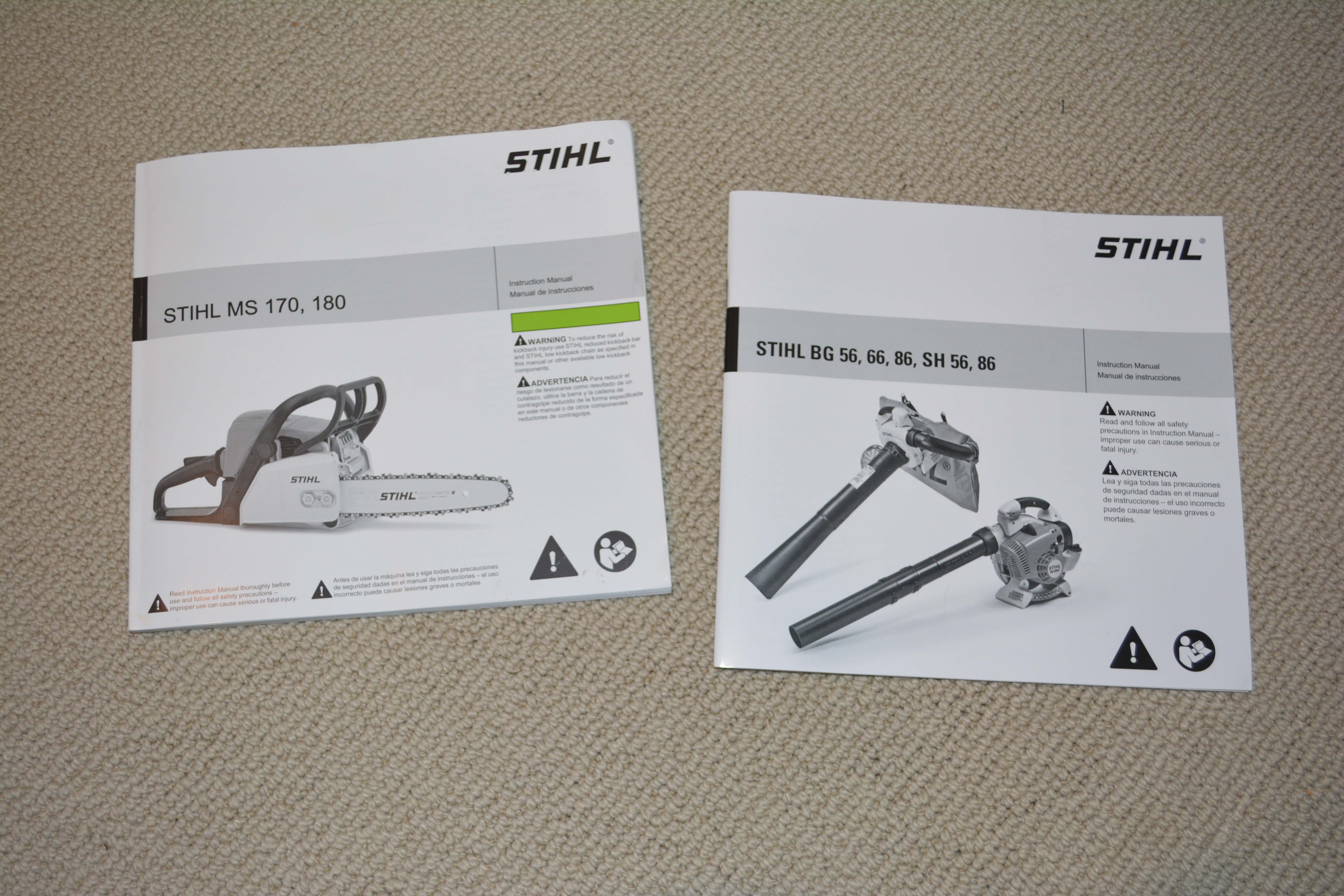 Stihl Model BG56C Blower and Stihl Model MS170 Chainsaw