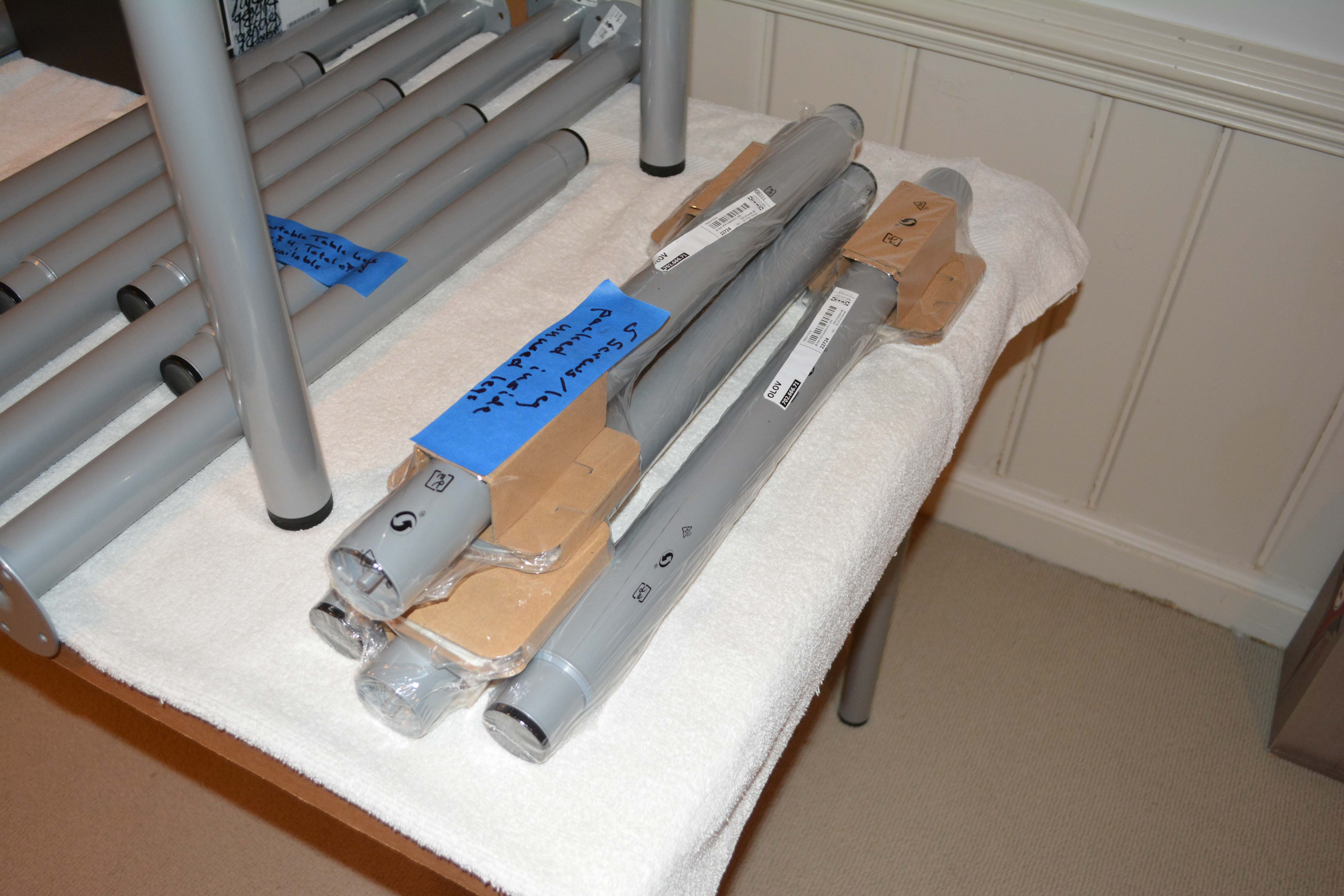 7 IKEA "Linnmon" Tables