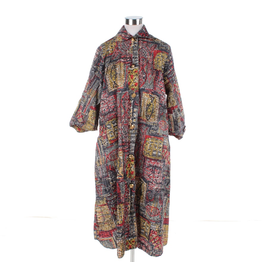 Women's Vintage Styled by Loungees Fish Novelty Print Shirt Dress