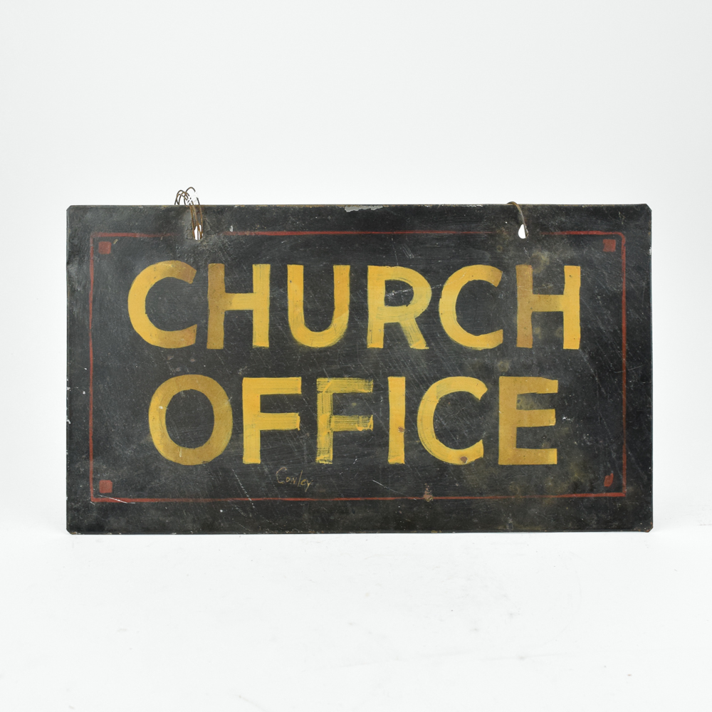 Vintage Church Office Sign