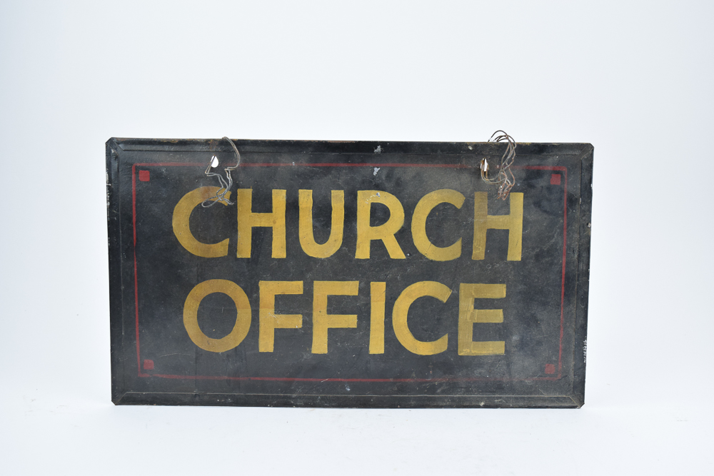 Vintage Church Office Sign