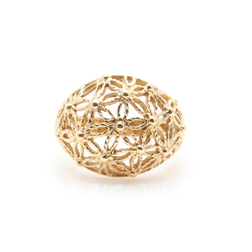 14K Yellow Gold Dome Ring