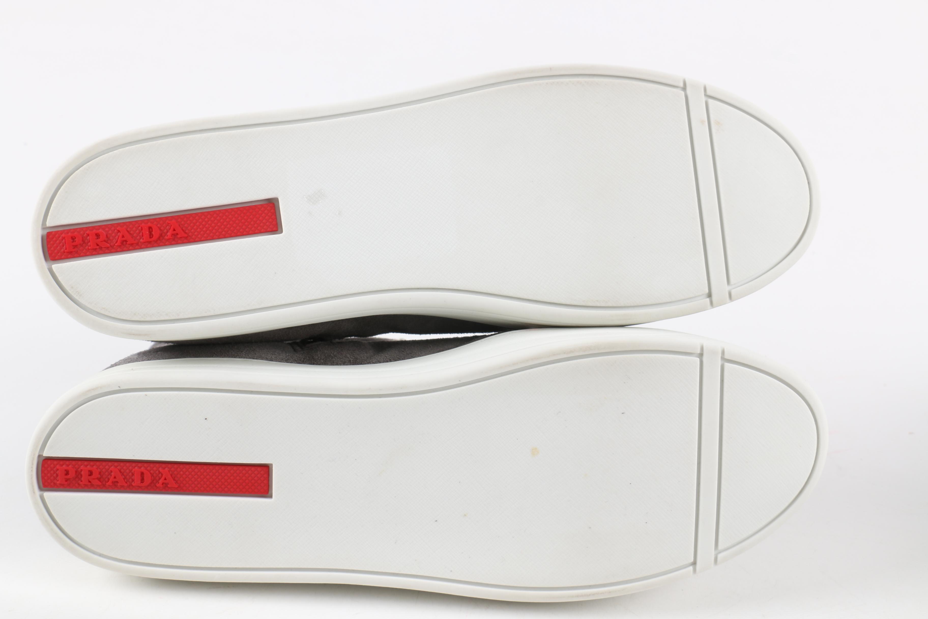 Women's Prada Shearling-Lined Suede Sneakers