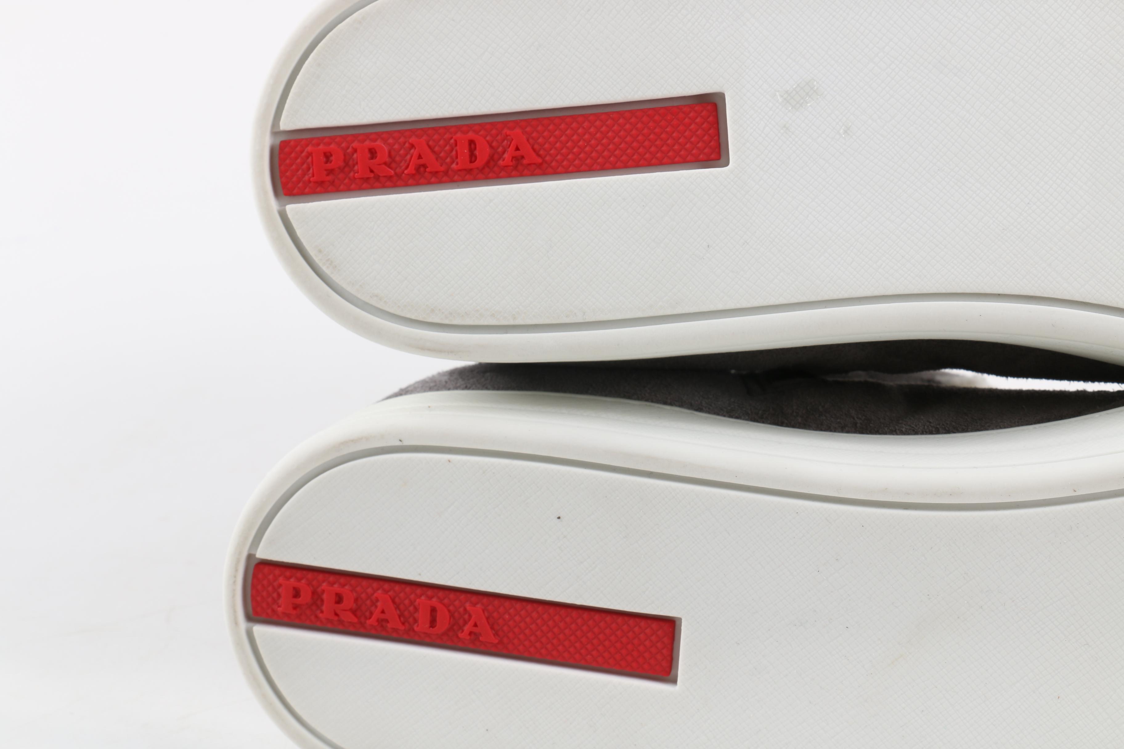 Women's Prada Shearling-Lined Suede Sneakers