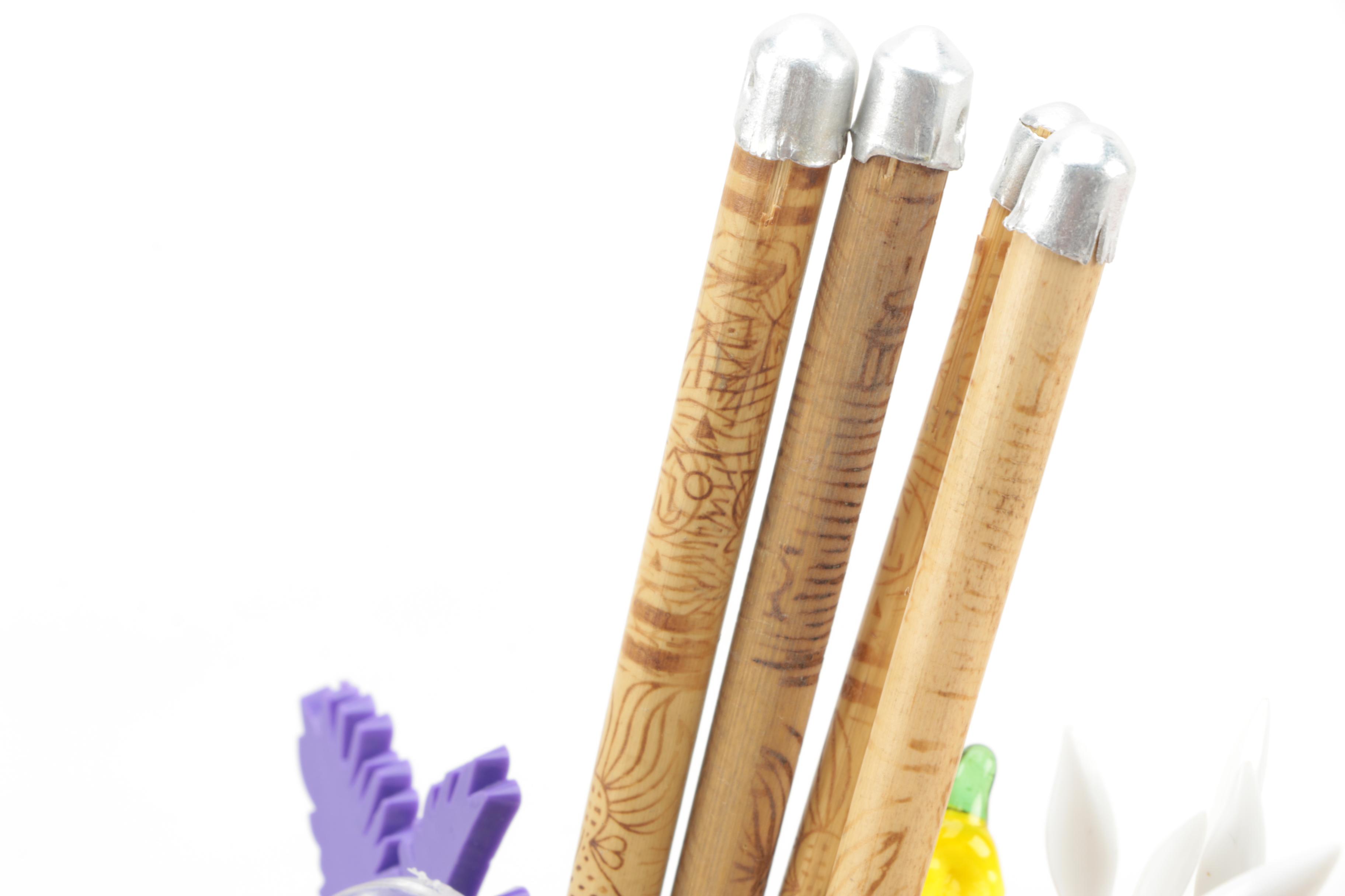 Vintage Metal Bar Trays with Mug and Swizzle Sticks