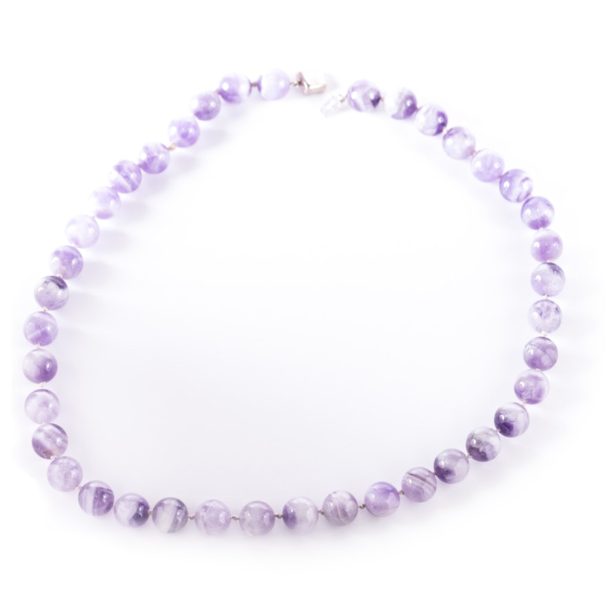 Sterling Silver Amethyst Beaded Necklace