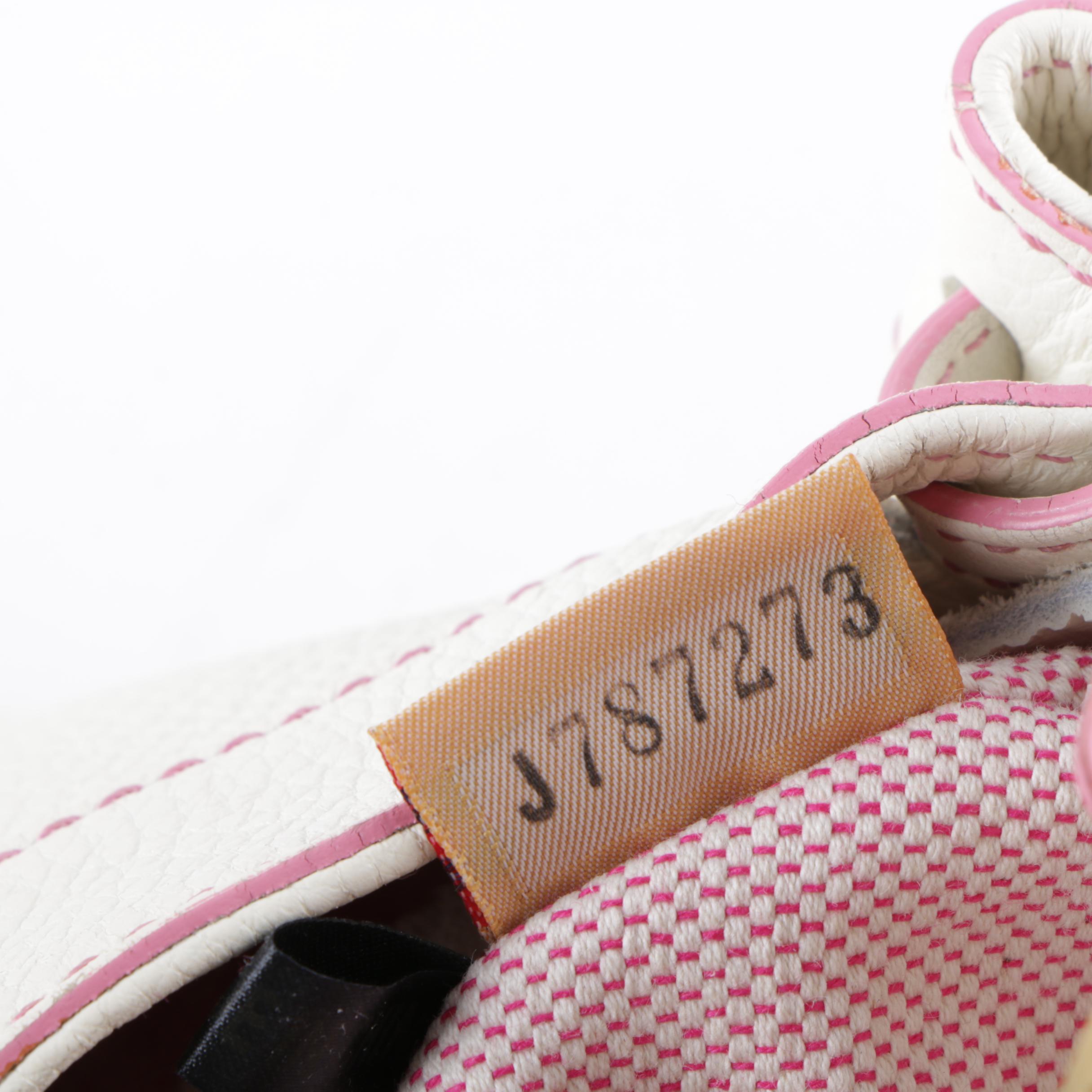 Dooney & Bourke White and Pink Leather Hobo Handbag