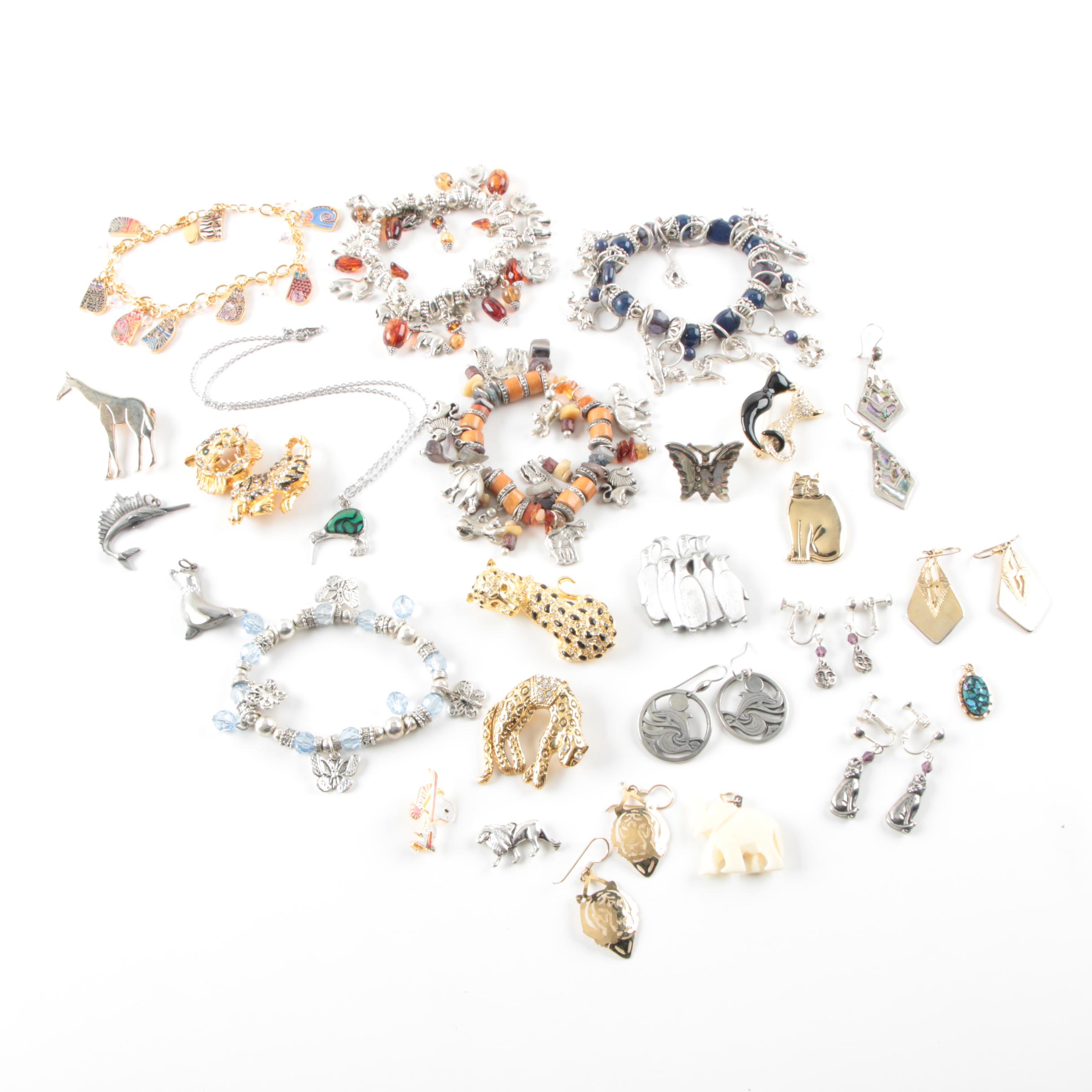 Assortment of Costume Jewelry Including Laurel Burch
