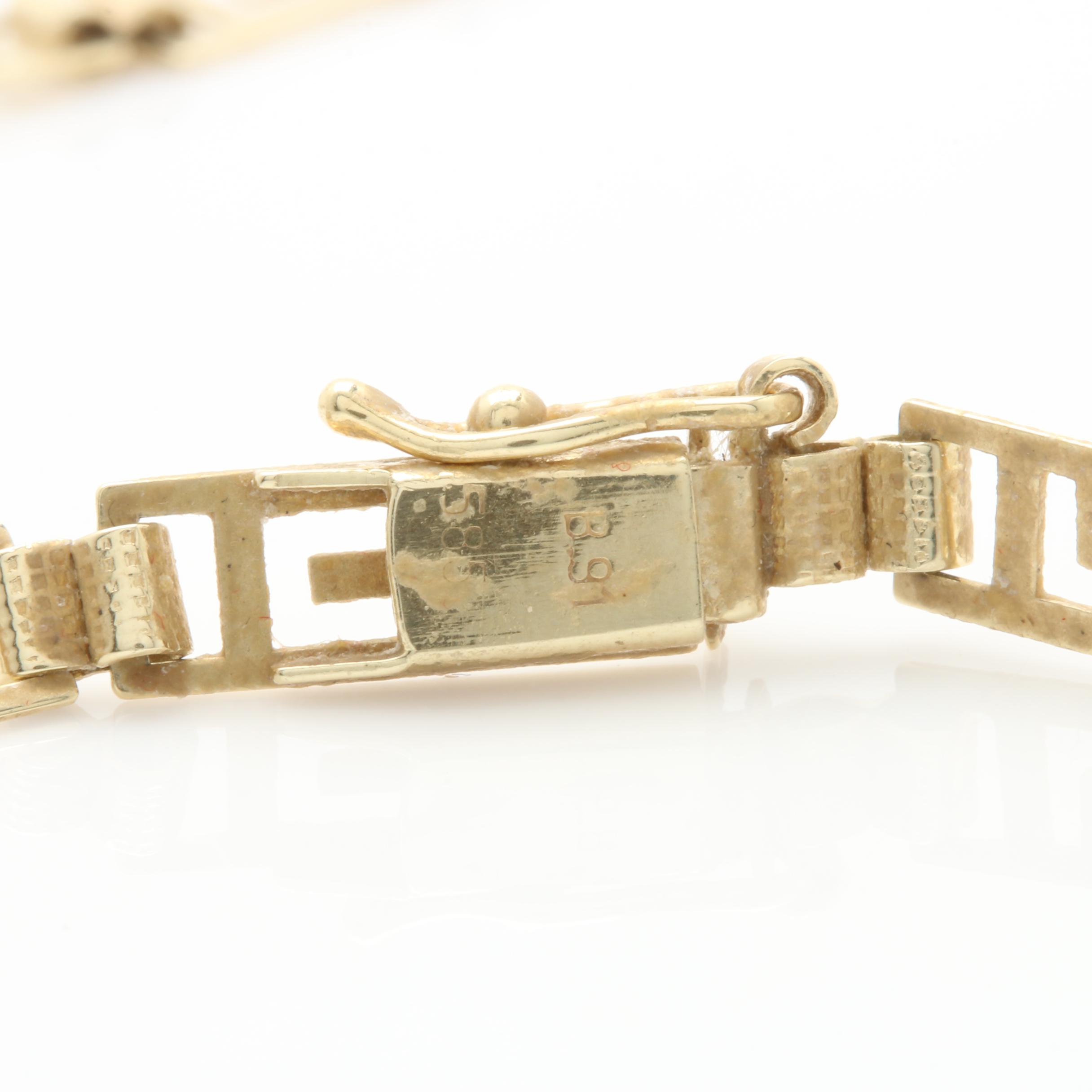 14K Yellow Gold Greek Key Necklace