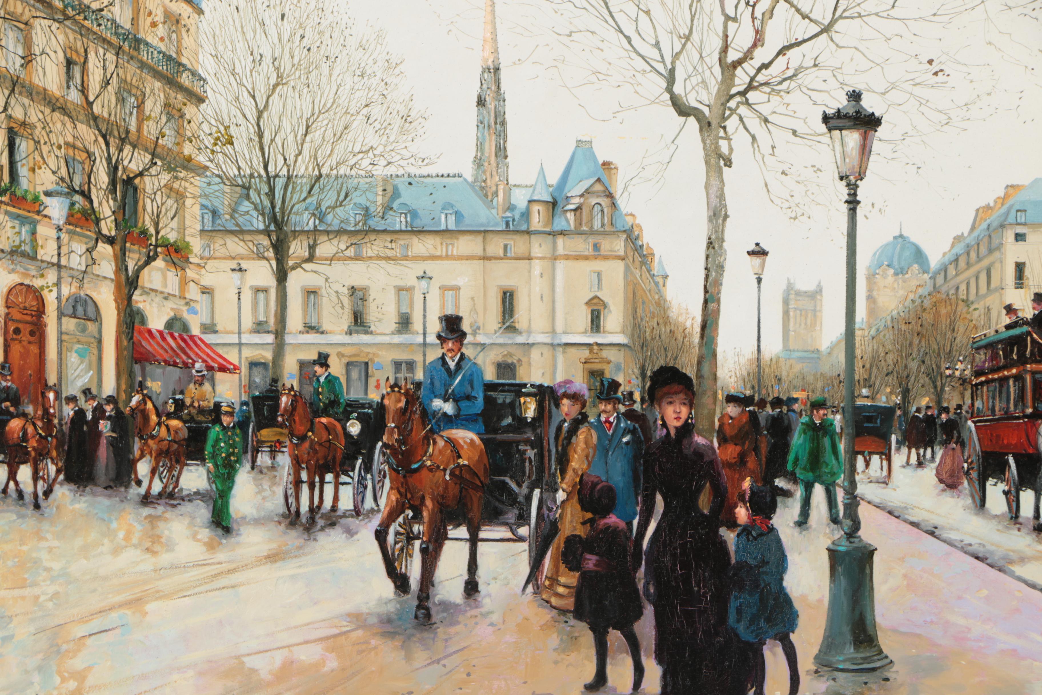 Sandi Lebron Oil Painting of a European Street