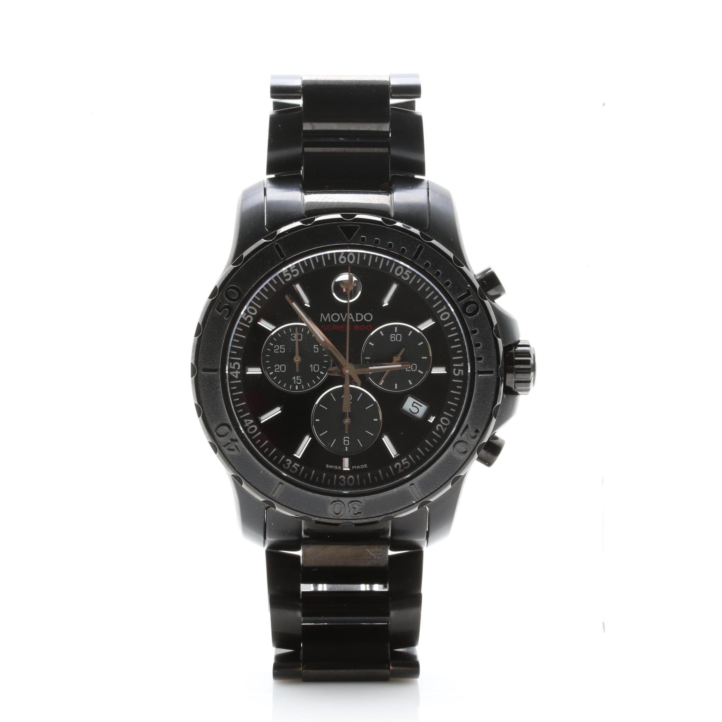 Movado Series 800 Black Chronograph Watch