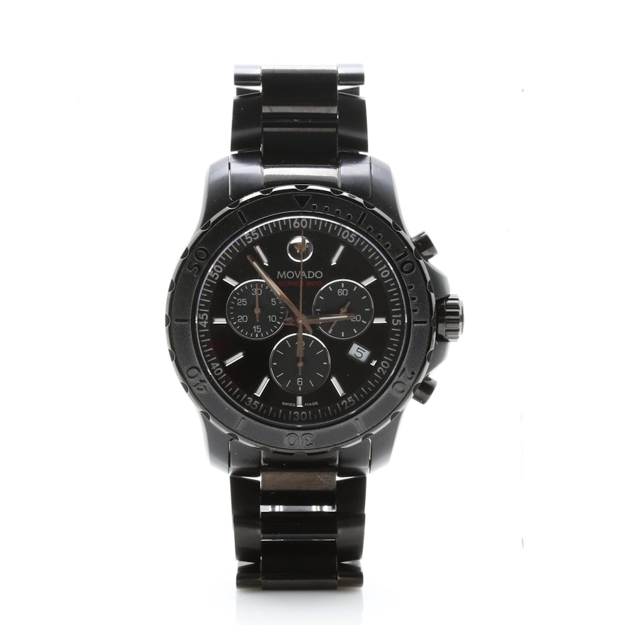 Movado Series 800 Black Chronograph Wristwatch