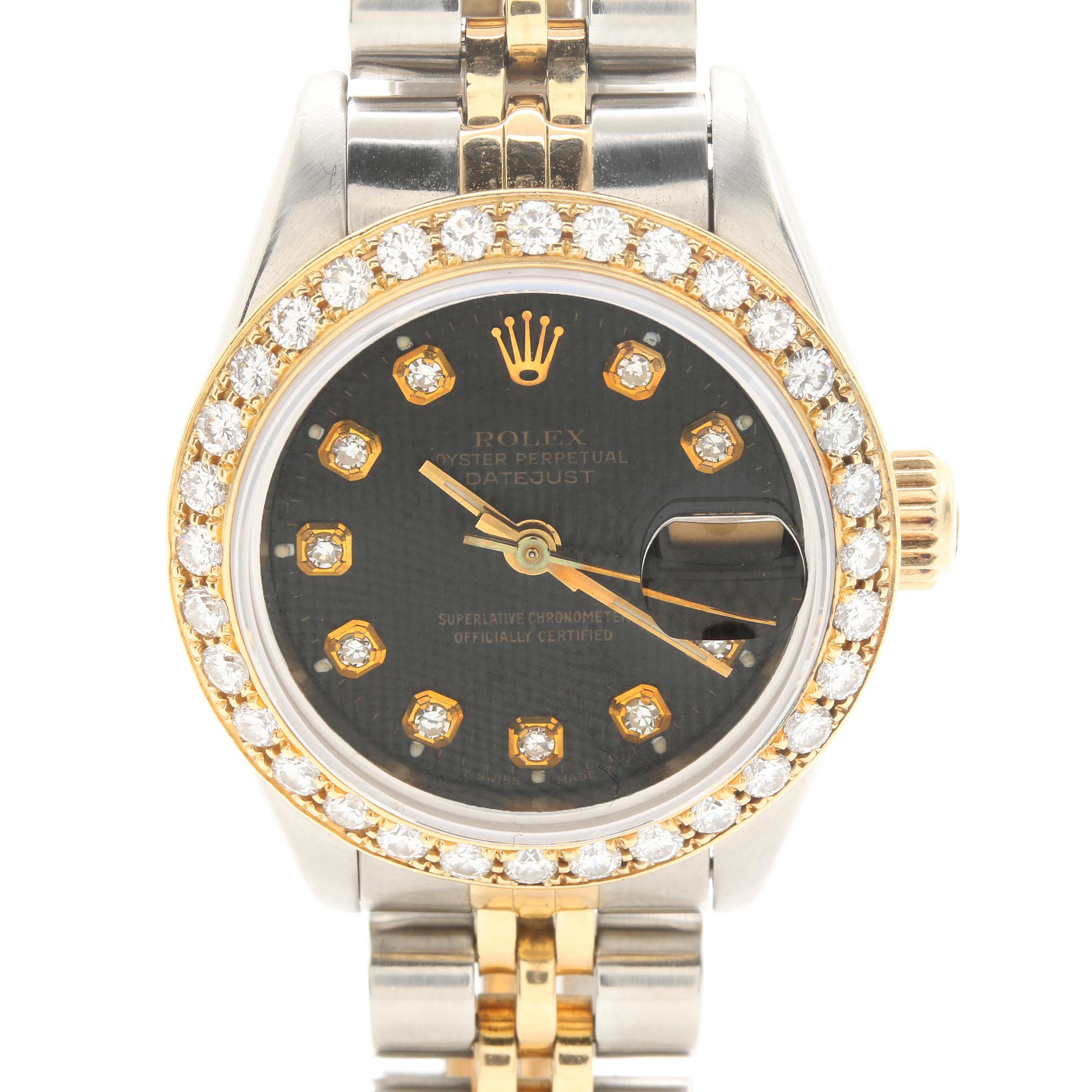 Rolex Oyster Perpetual Stainless Steel, 18K, and 1.06 CTW Diamond Watch