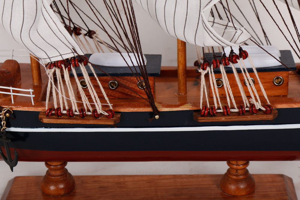 Pair of Wooden Models of British Sailing Ships "Cutty Sark" and HMS "Victory"
