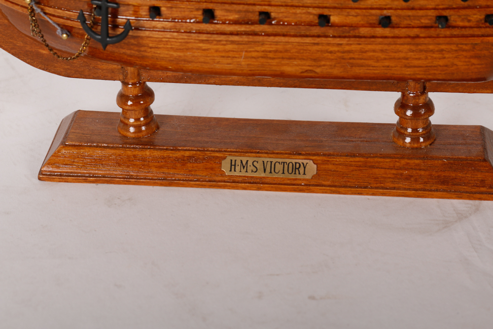 Pair of Wooden Models of British Sailing Ships "Cutty Sark" and HMS "Victory"