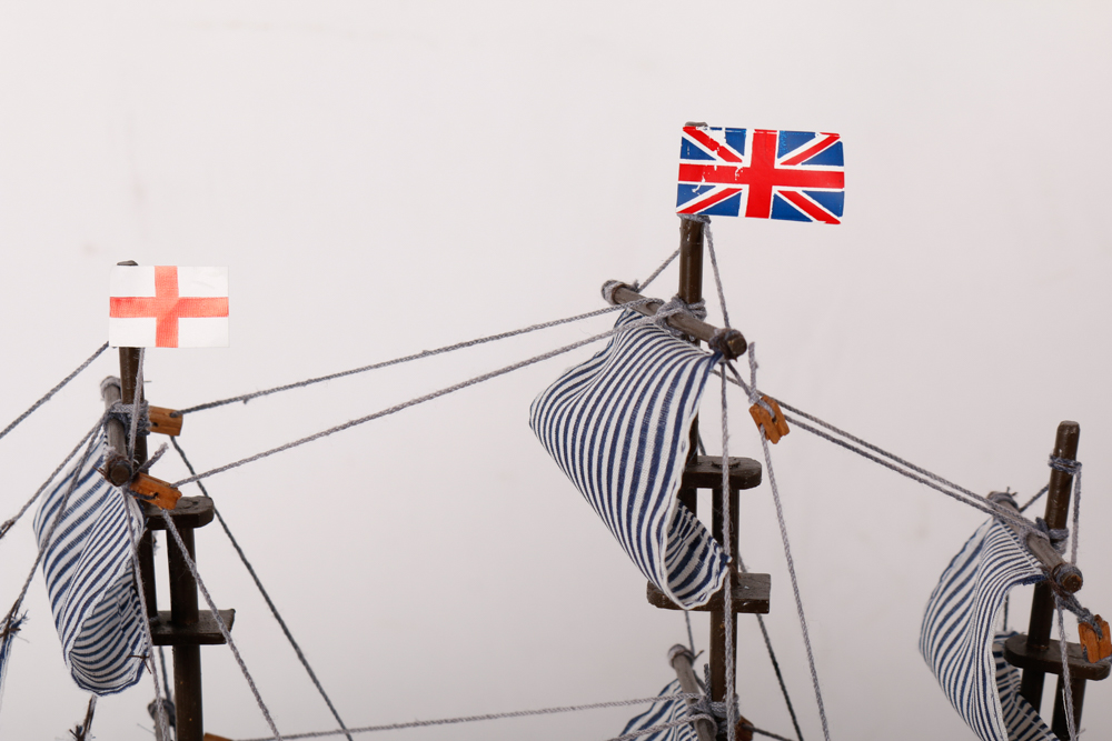 Pair of Wooden Models of British Sailing Ships "Cutty Sark" and HMS "Victory"