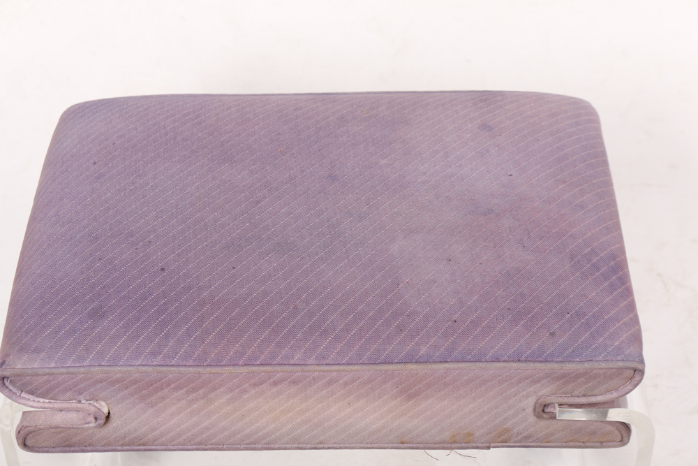 Vintage Acrylic Vanity Stool with Padded Seat