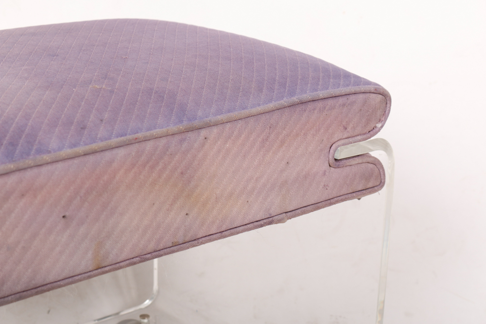 Vintage Acrylic Vanity Stool with Padded Seat