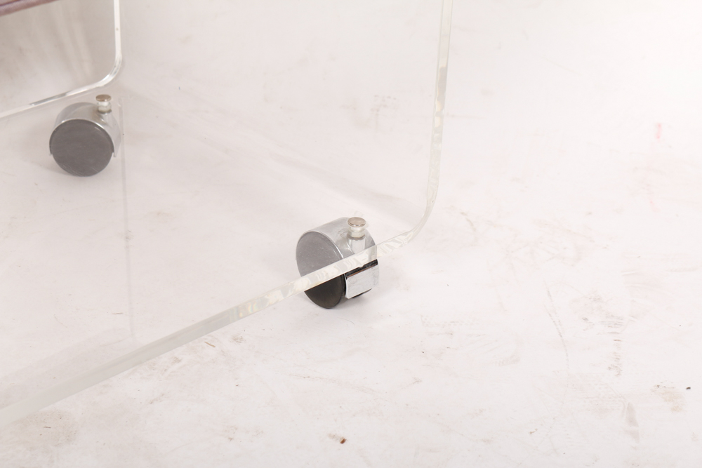 Vintage Acrylic Vanity Stool with Padded Seat