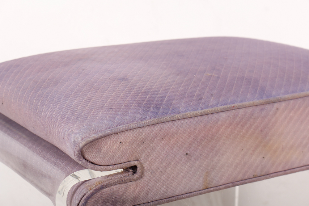 Vintage Acrylic Vanity Stool with Padded Seat