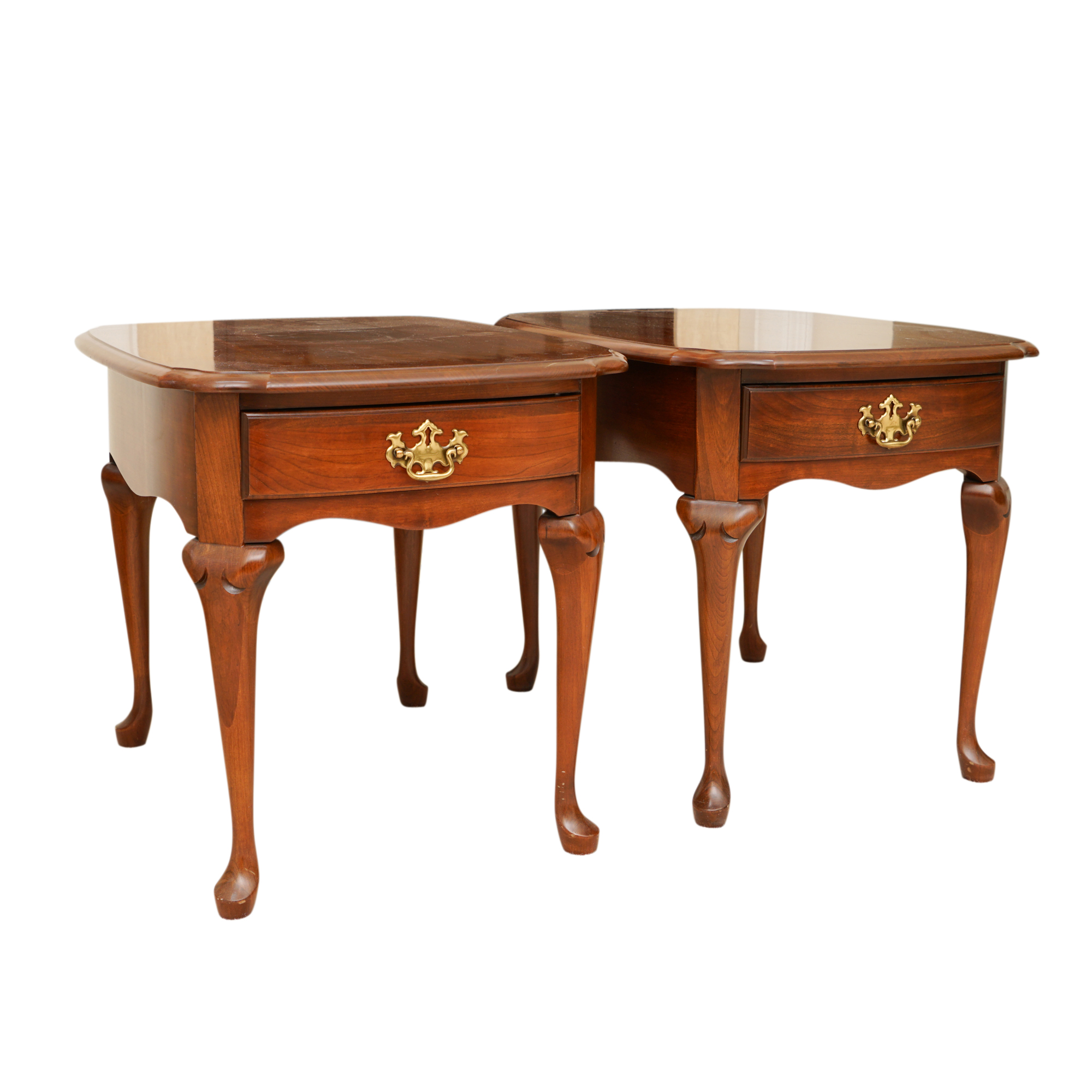 Queen Anne Style Cherry End Tables by Pennsylvania House